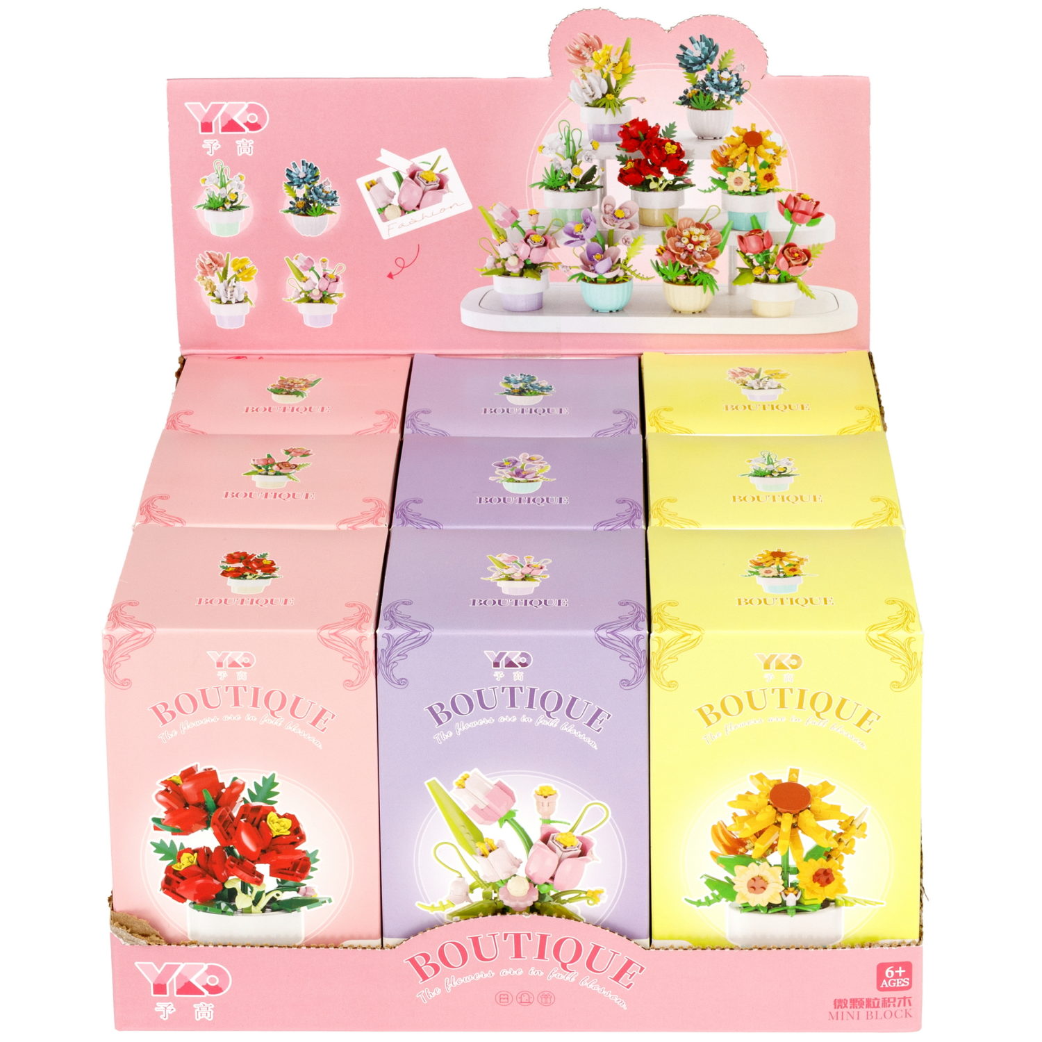 Конструктор 1TOY Blockformers "Цветы в горшках", 9 видов, от 138 до 223 деталей