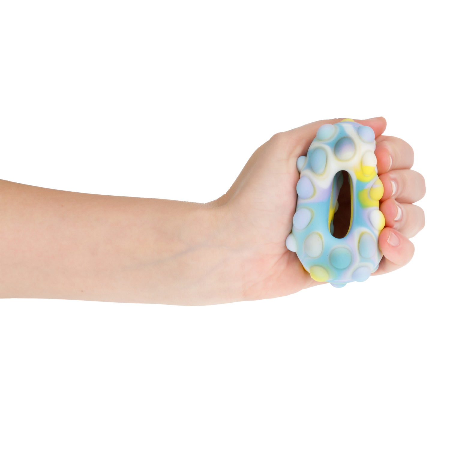 1toy Жмяка Hit Pop It  "Пончик" 7 см (жёлтый, фиолетовый, голубой)