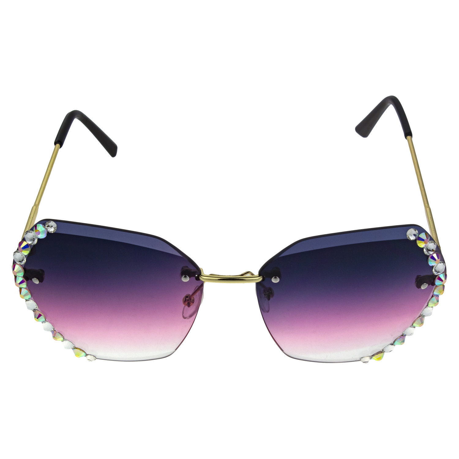 Солнцезащитные очки Lukky Fashion со стразами, фиолетовый