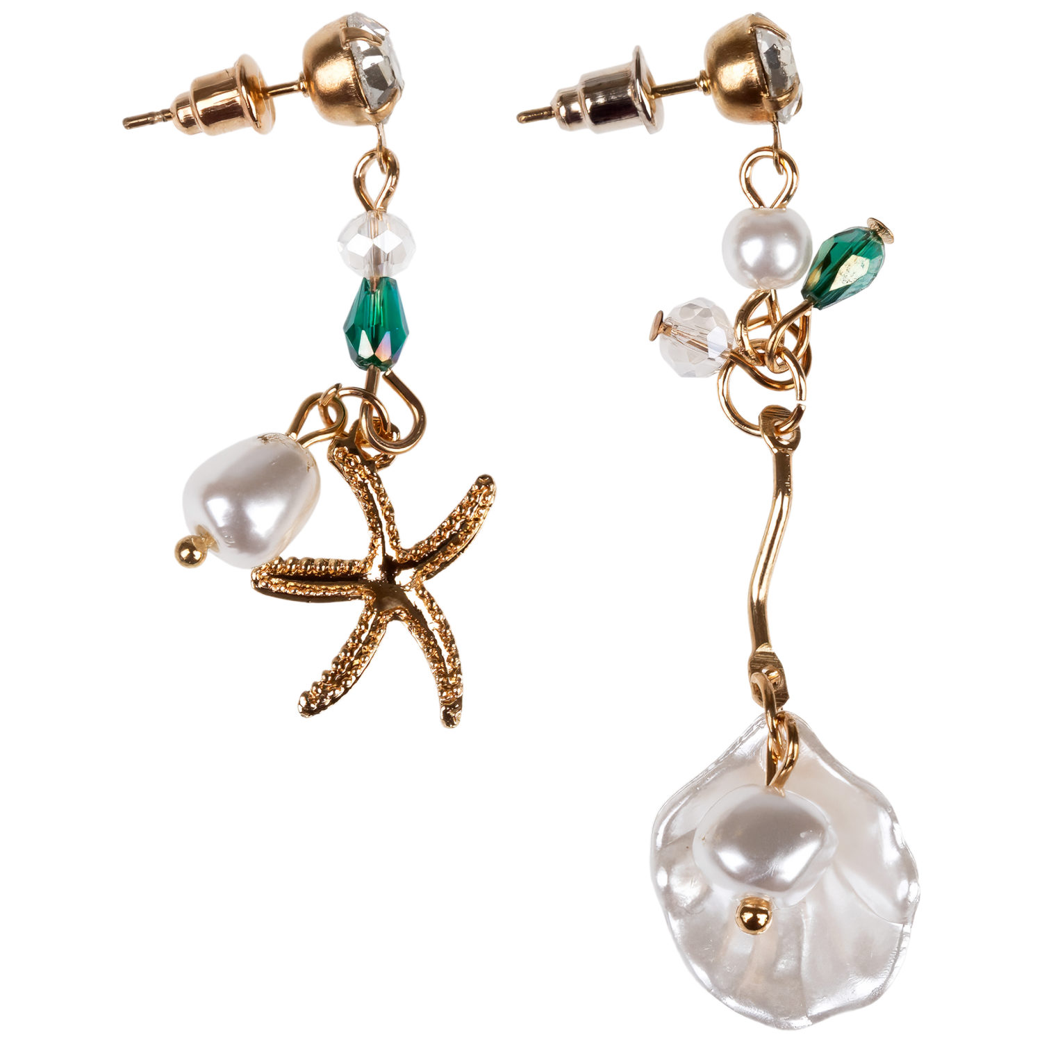 Серьги-гвоздики Lukky Fashion с подвесками "Морские"