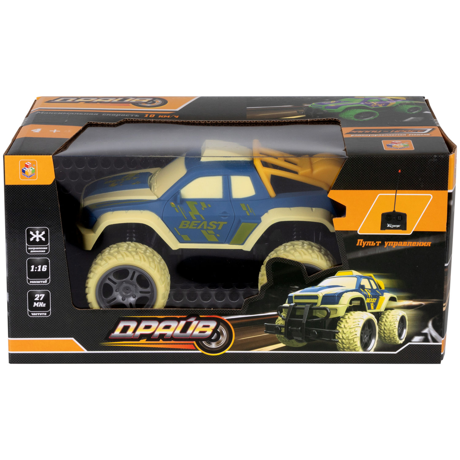 Машинка на пульте управления 1TOY Драйв Внедорожник, 21 см