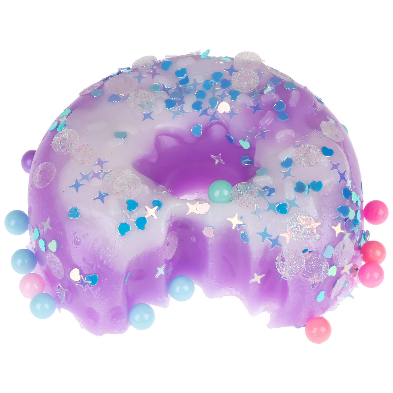 Игрушка-антистресс 1TOY Крутой замес «Няшка-вкусняшка», «Пончик надкусанный с посыпкой», с колокольчиком, в ассортименте