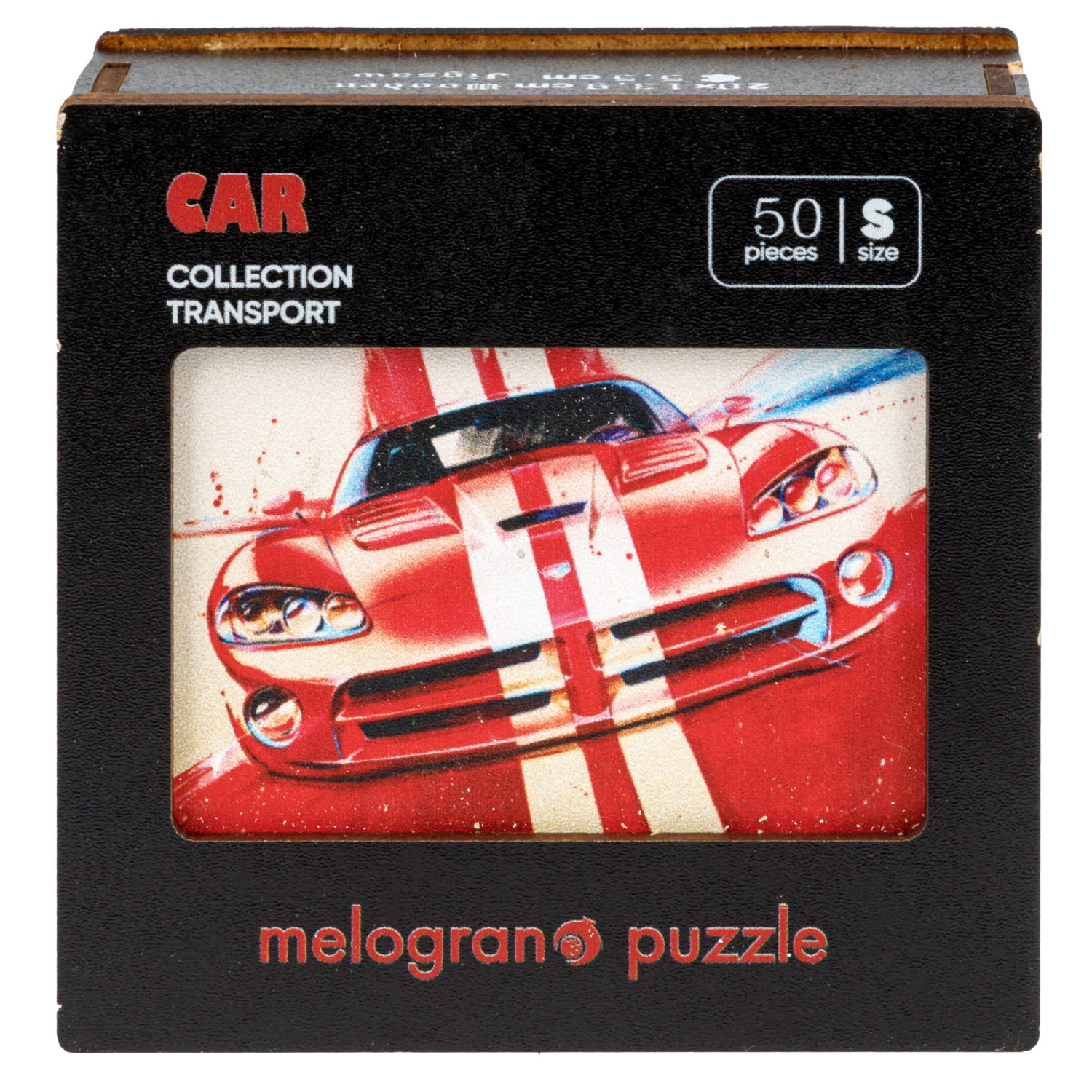 Деревянные пазлы CollectionTransport Спортивный авто красный, 50 деталей, 20х13,9 см