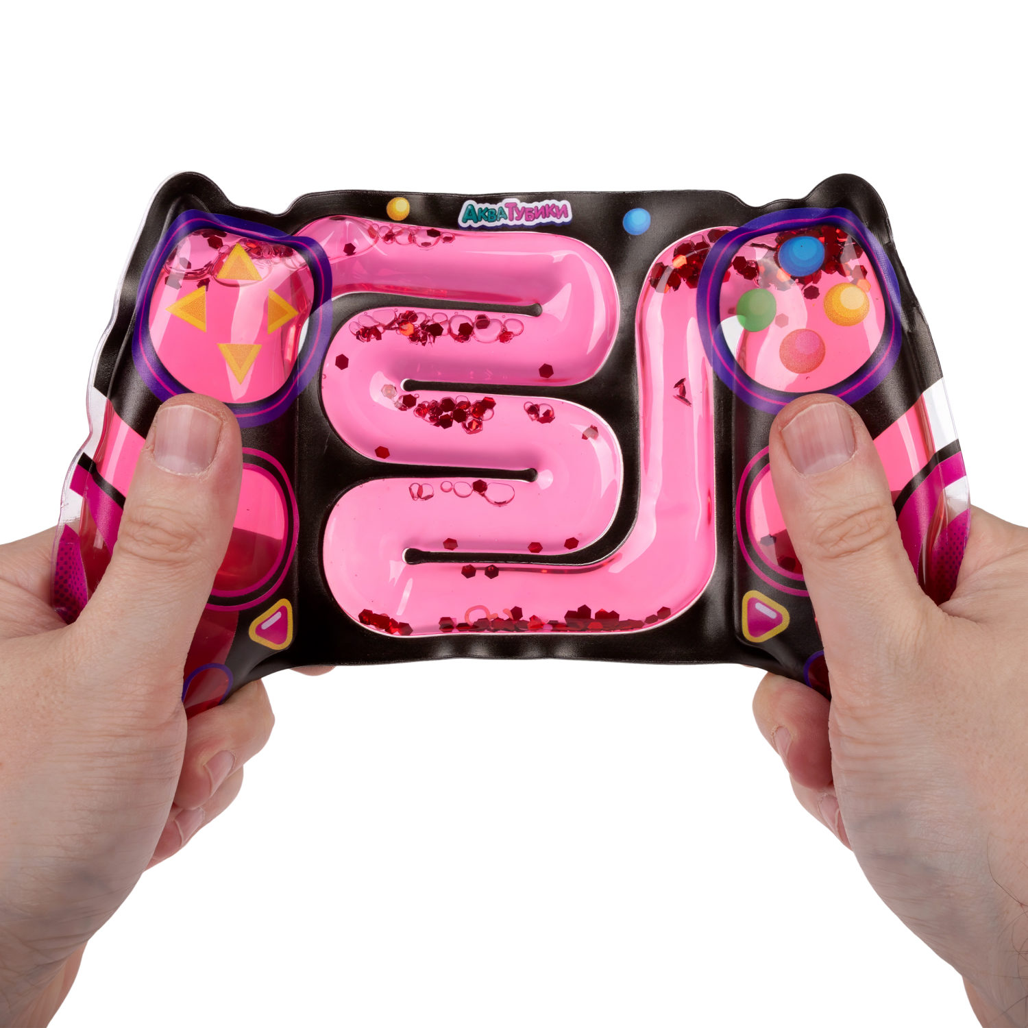 Акватубики 1TOY Геймер: Джойстик красно-чёрный, антистресс переливайка