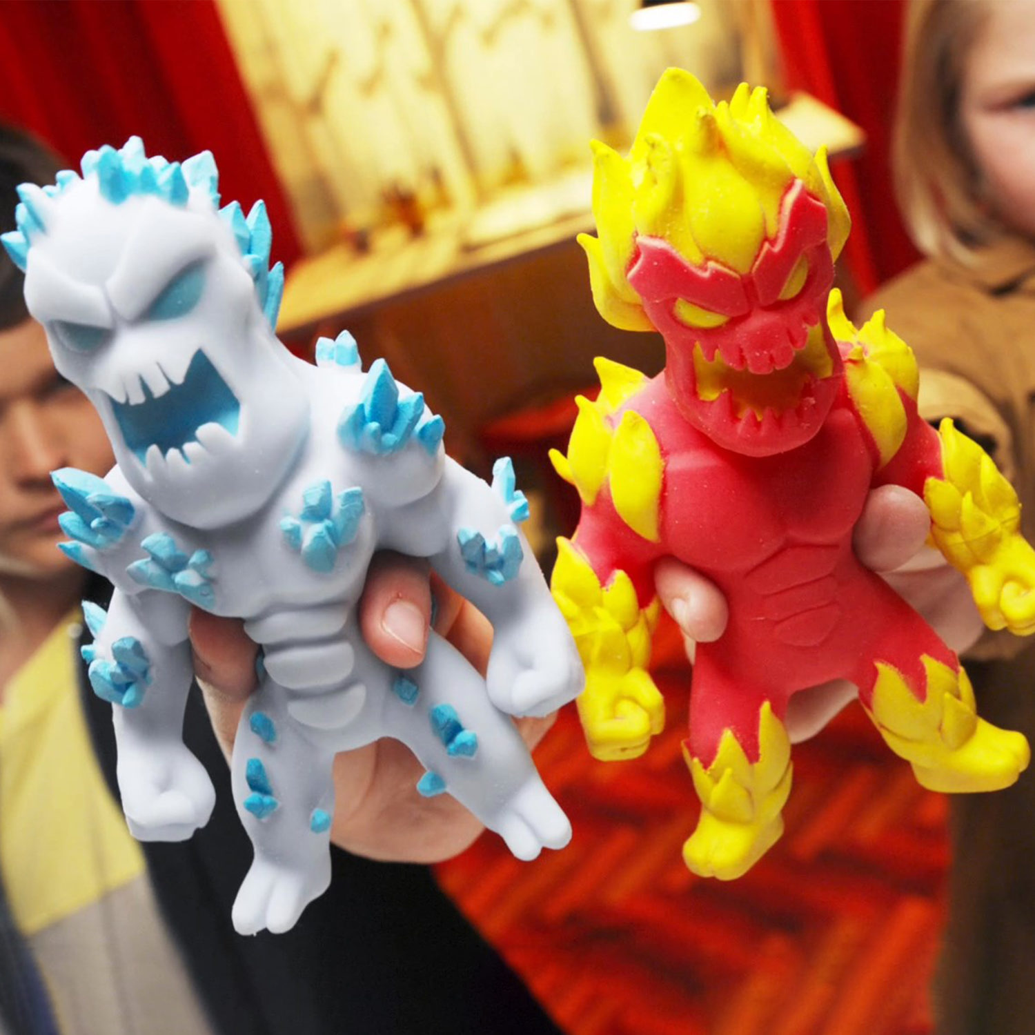 Тянущаяся фигурка 1TOY Monster Flex серия 4, Огненный монстр тянучка, 15 см