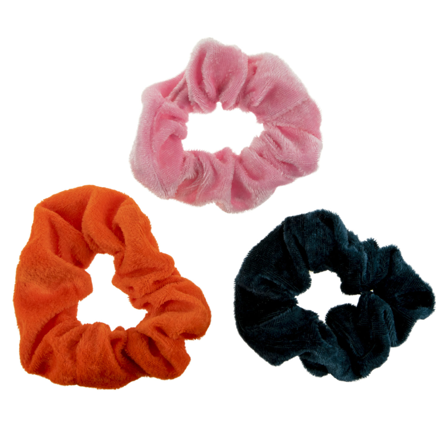 Lukky Fashion резинки текстильные, бархат, 3 шт (морская волна, оранжевый, нежно-розовый)