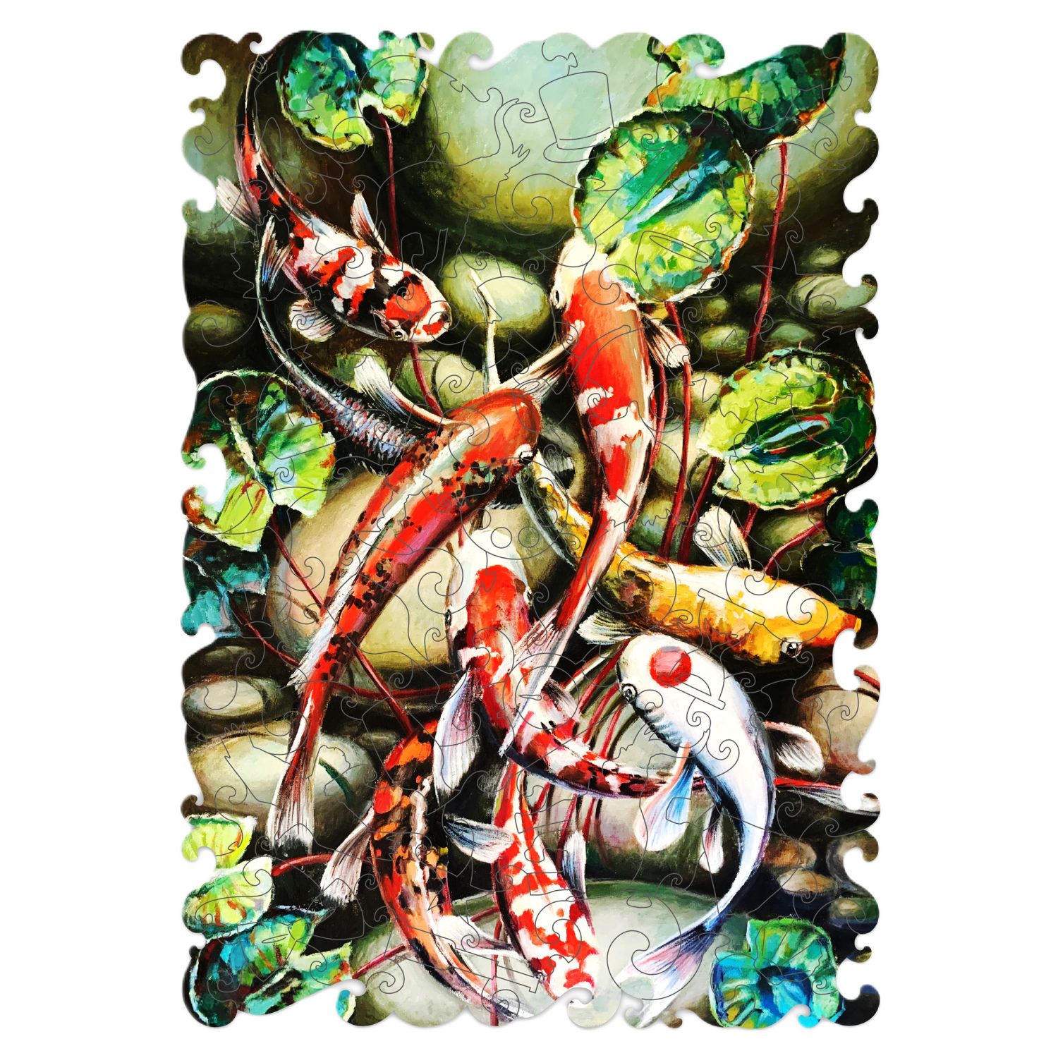 Деревянные пазлы Collection Art Елена Брижеватая, Рыбы в пруду, 105 деталей, 20х28,7 см