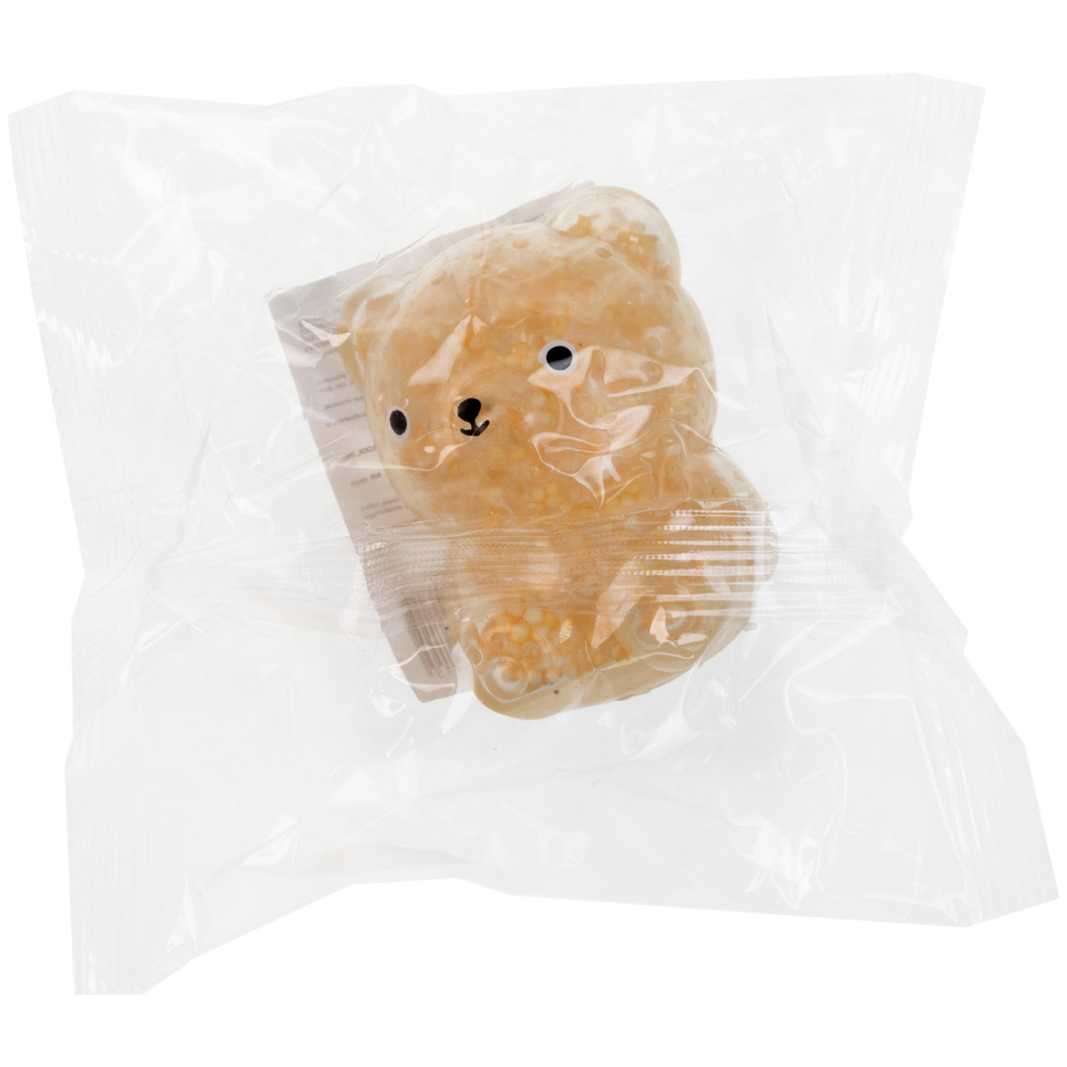 1toy Жмяка, "Медвежонок" с мелкими шариками 6х4,5х5 см, 4 вида в ассортименте