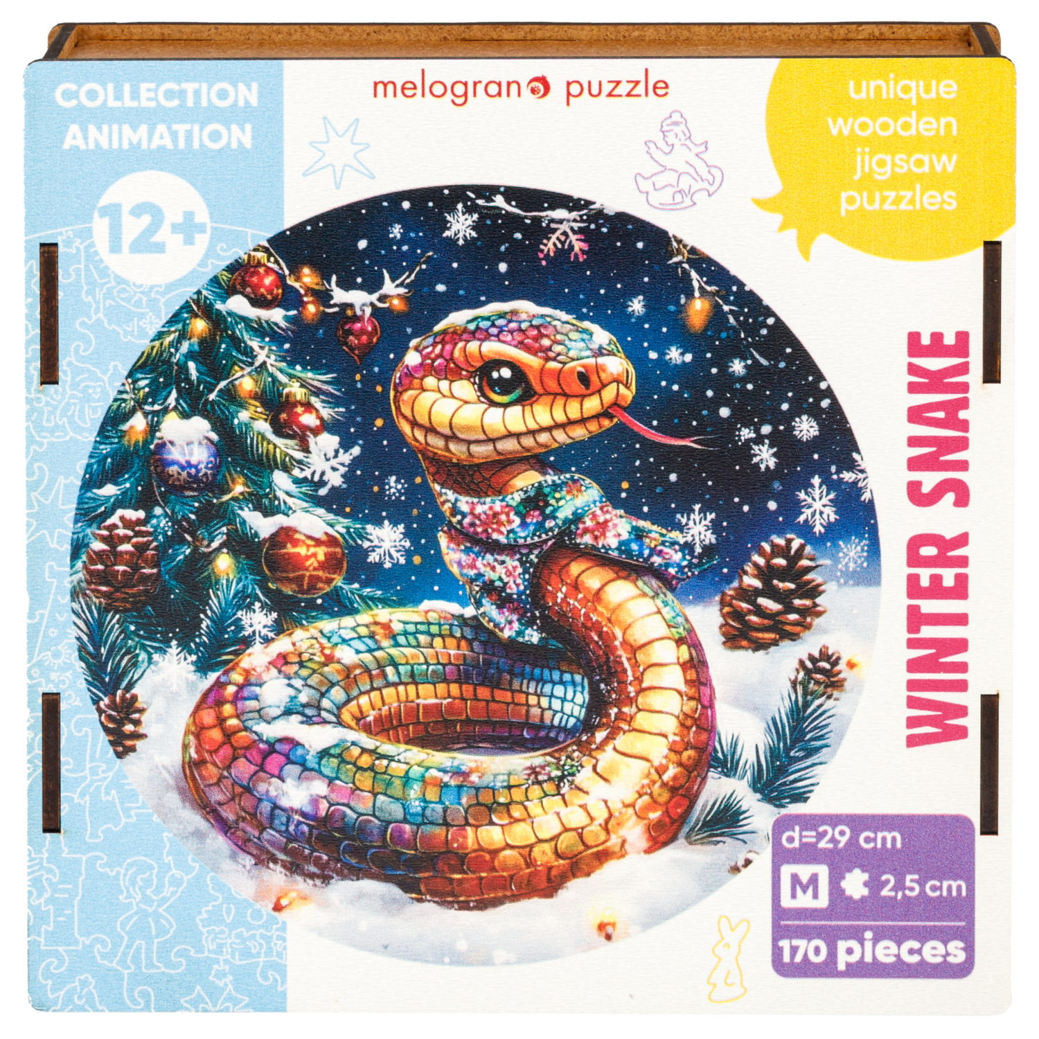 Деревянные пазлы Collection Animation Зимняя змея, 170 деталей