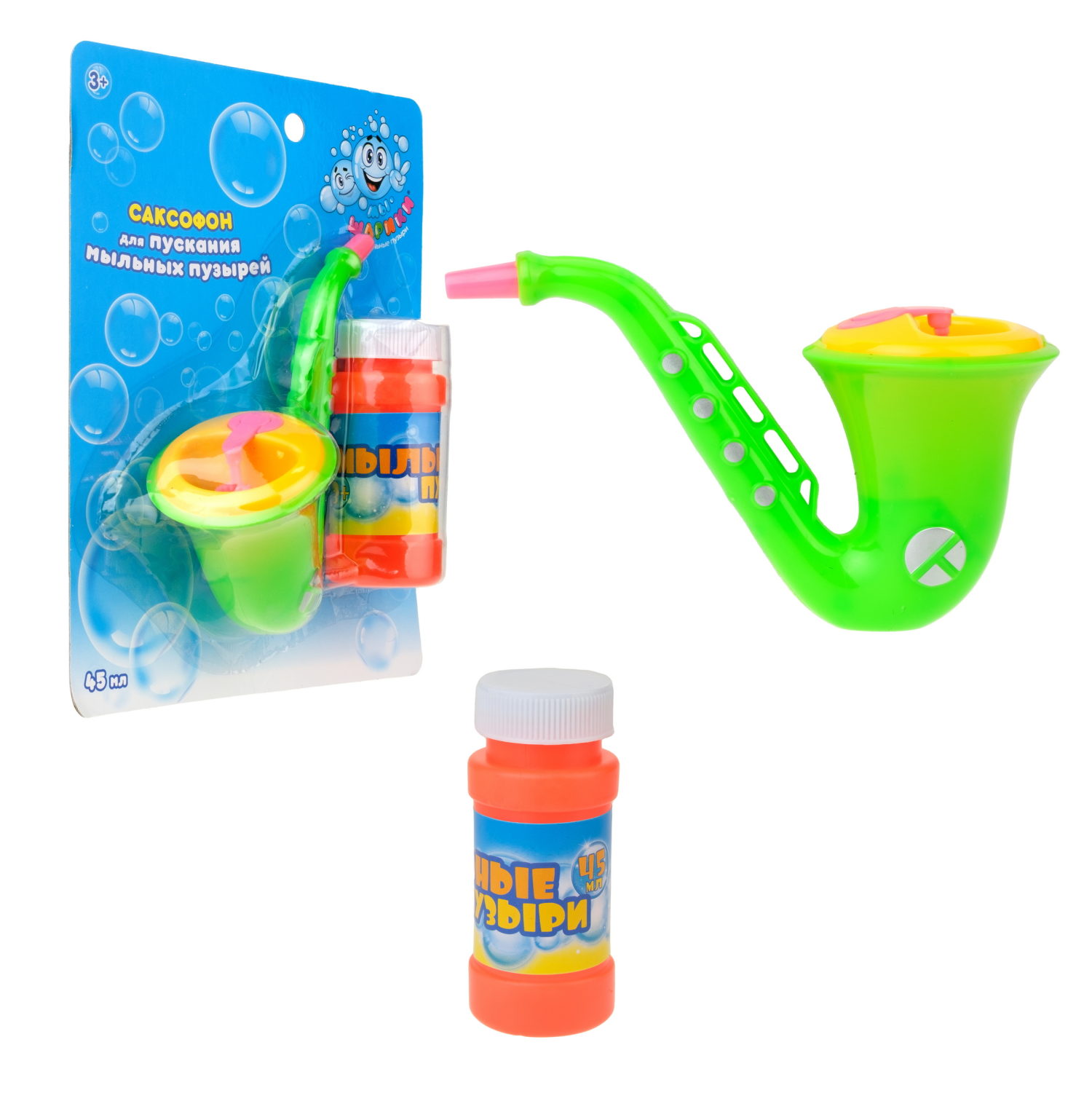 Игрушка для пускания мыльных пузырей 1TOY Мы-шарики! Саксофон, 45 мл