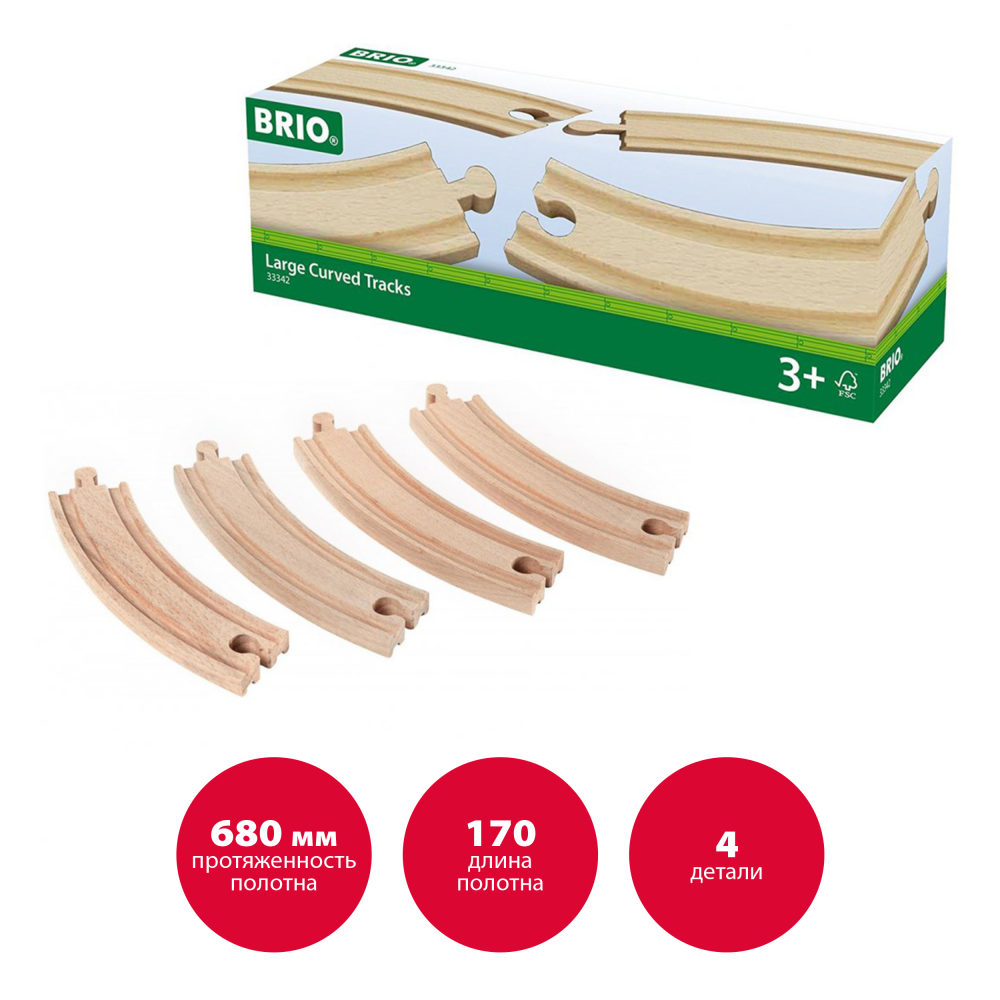 Игрушка BRIO Железная дорога - полотно закруглённое