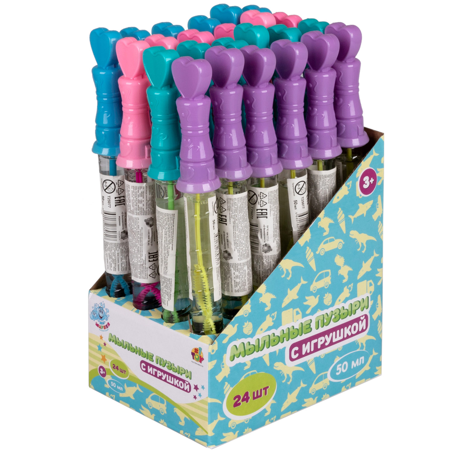 Мыльные пузыри Мы-шарики! 1TOY с игрушкой Сердечко, 50 мл