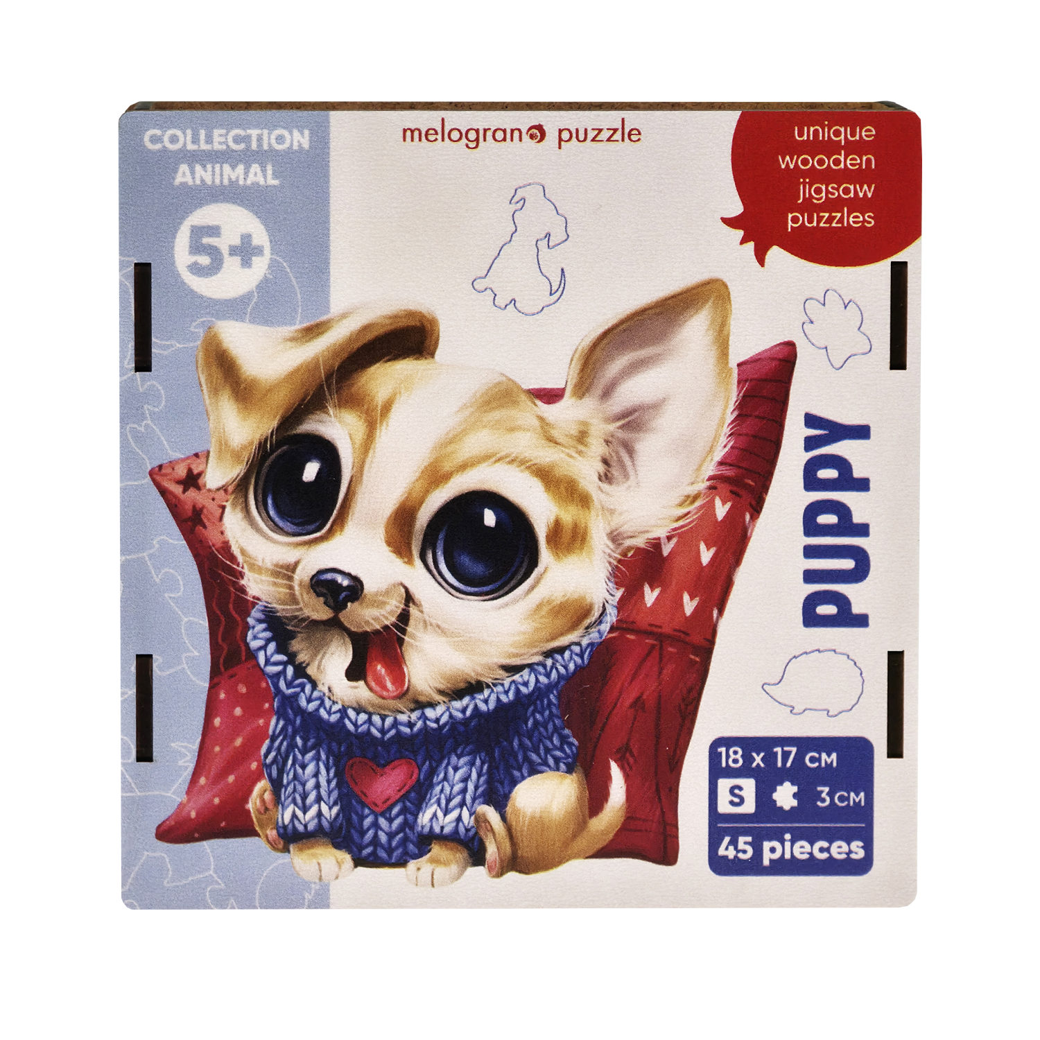 Деревянные пазлы Collection Animals Щенок, 45 деталей