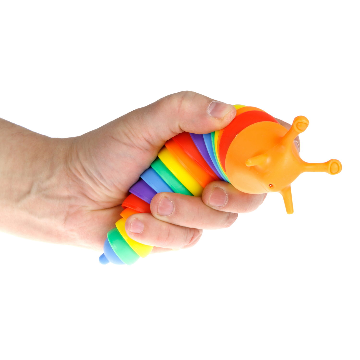 Развивающая антистресс-игрушка 1TOY Гремушка «Слизняк», 6 цветов в ассортименте