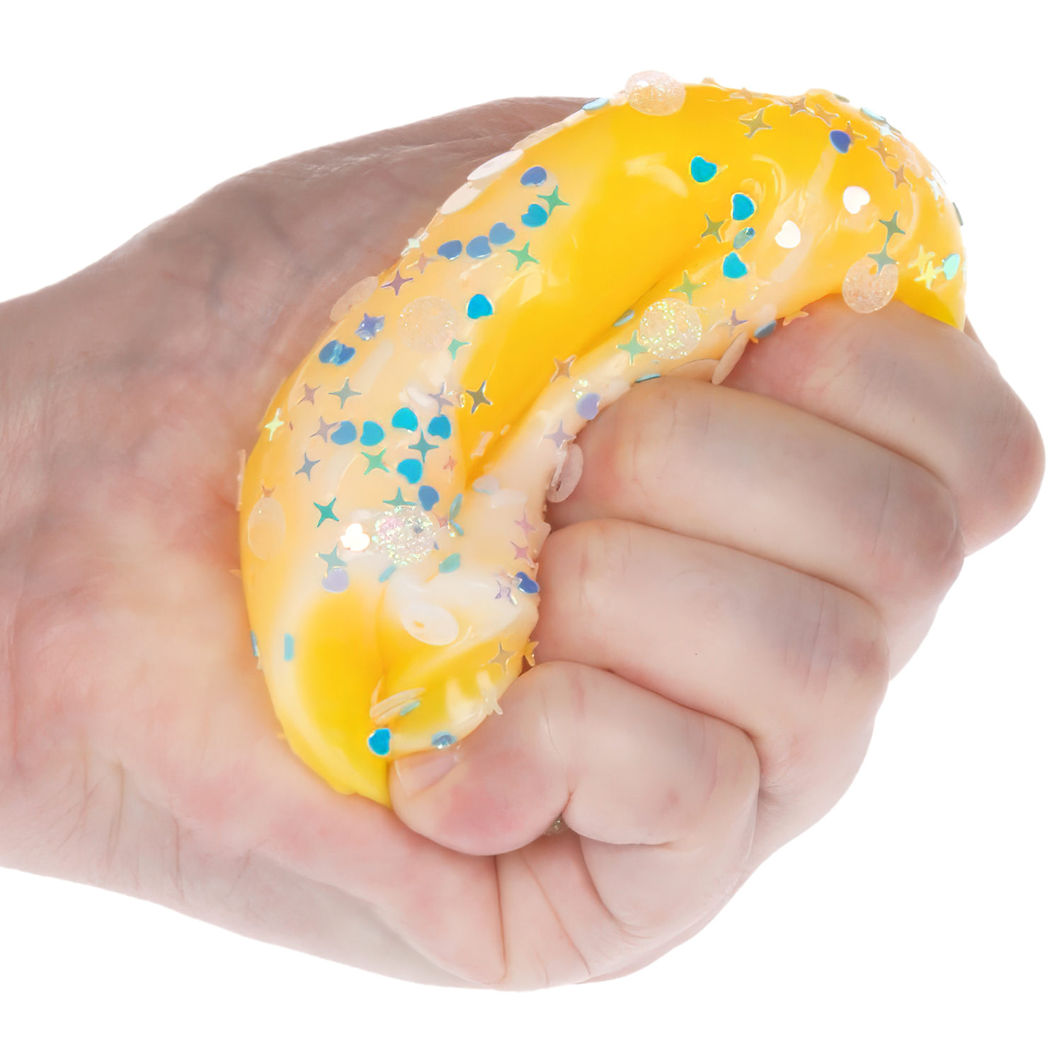 Игрушка-антистресс 1TOY Крутой замес «Няшка-вкусняшка», «Пончик надкусанный с посыпкой», с колокольчиком, желтый