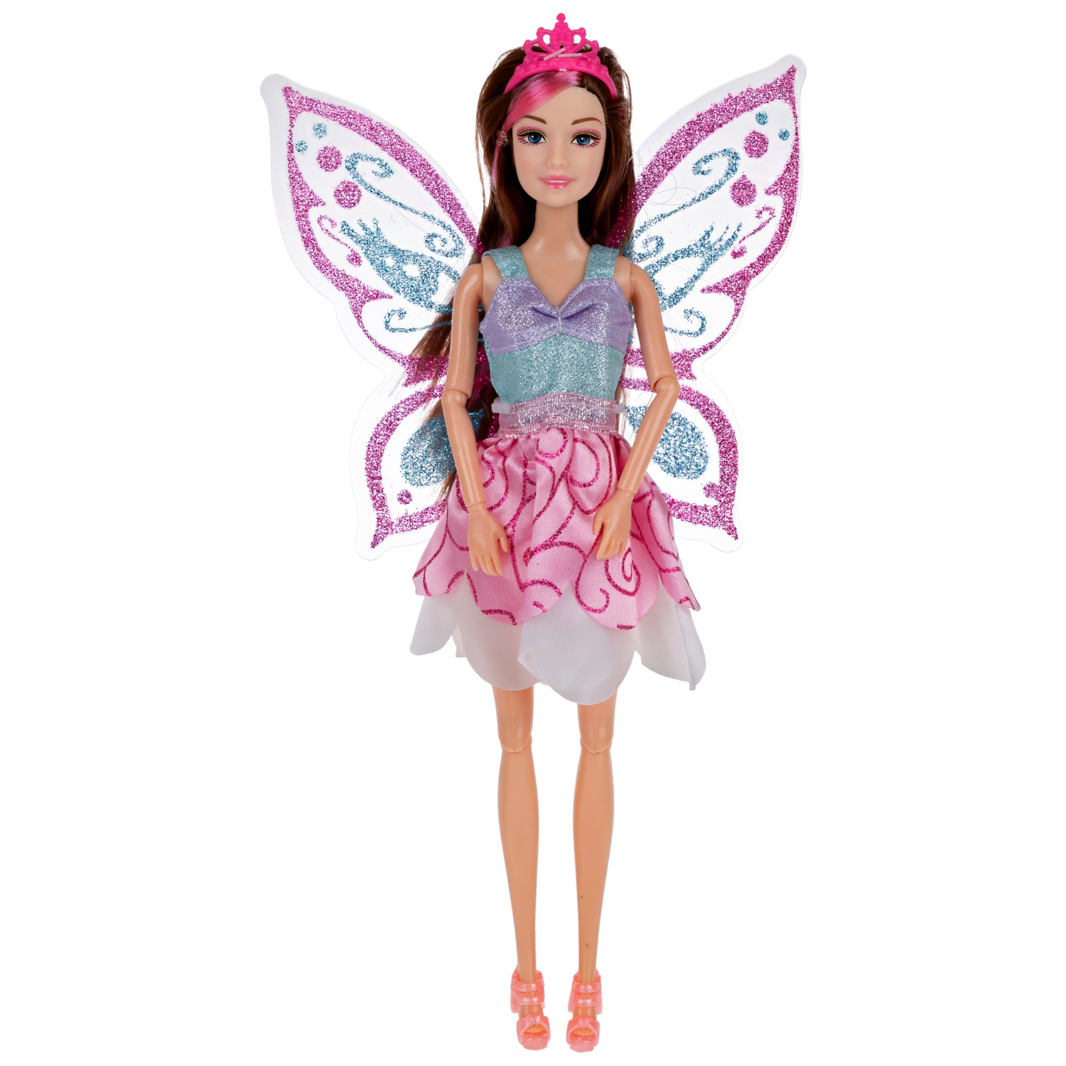 Кукла Alisa Fairy Фея с розовой прядью, крыльями, цветами и зайцем, 29 см