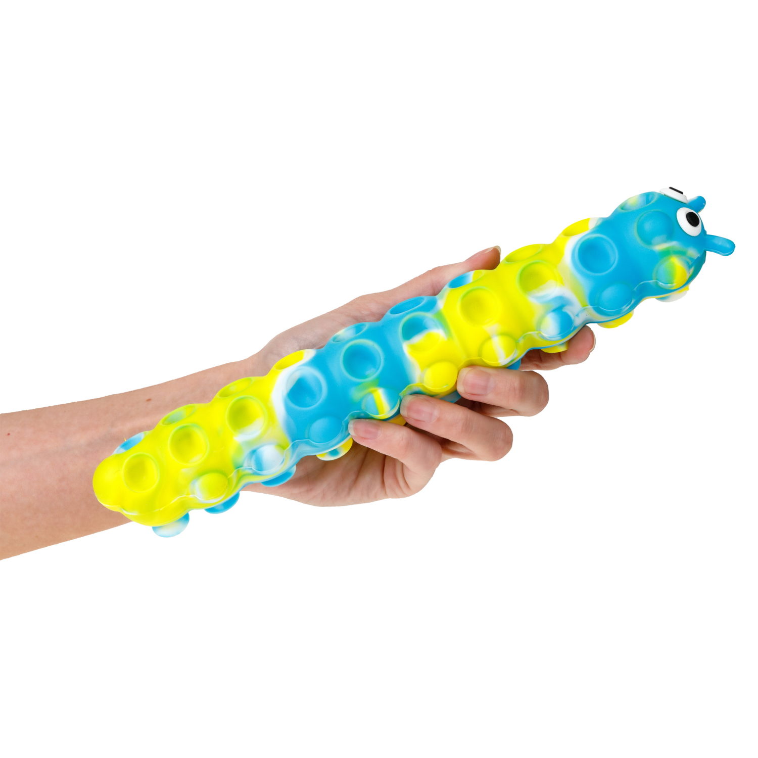 1toy Жмяка Hit Pop It "Гусеница" на присосках 26,5х4,8х3,8 см, 4 вида, 12 шт. в д/б