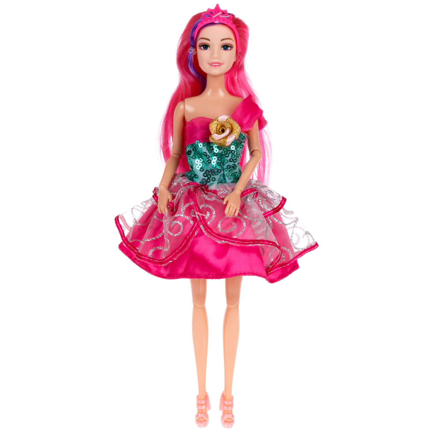 Кукла Alisa Fairy Фея с фиолетовой прядью, крыльями, цветами и щенком, 29 см