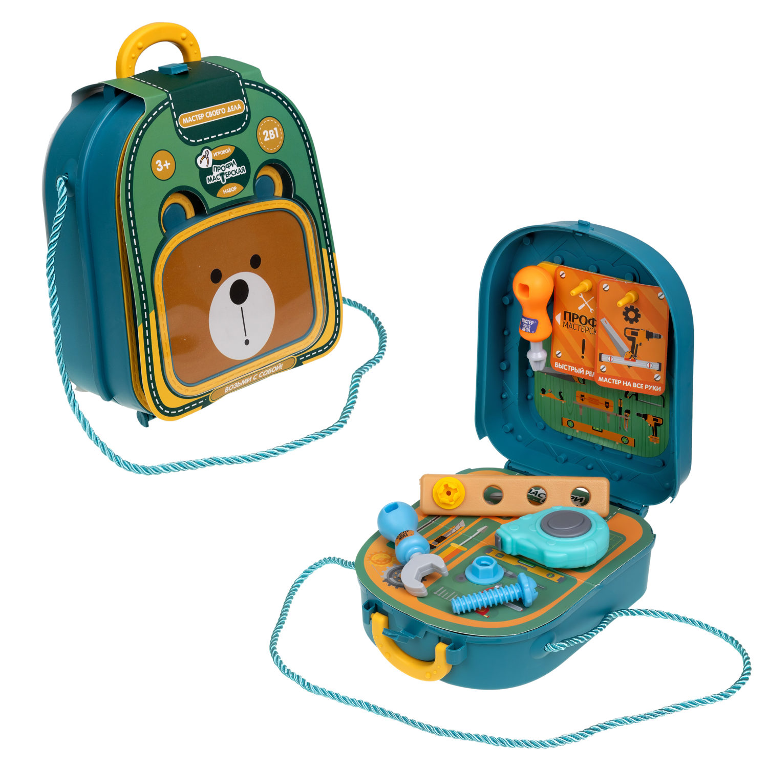 Игровой набор в рюкзачке 1TOY Профи Мастерская, 14 предметов