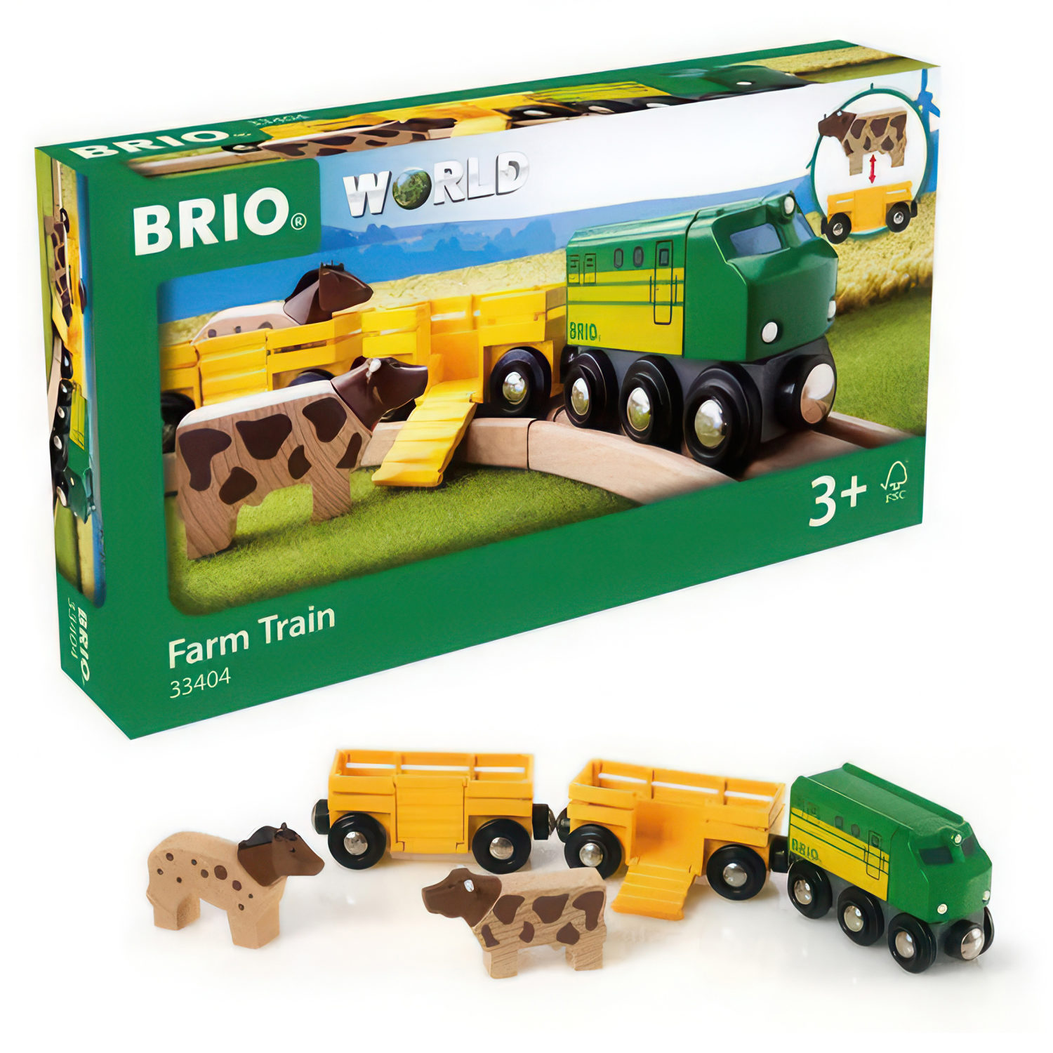 Поезд с животными BRIO на магнитах, для деревянной железной дороги 