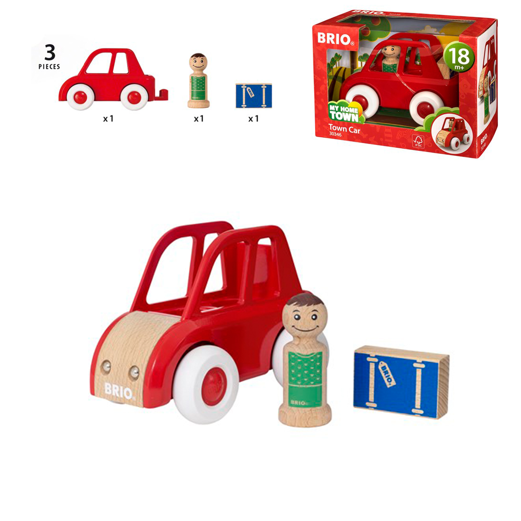 BRIO "Мой родной дом" Набор "Загородный автомобиль" (3 элемента) 17,2х7,8х9,9 см., кор. 20х14х10 см.