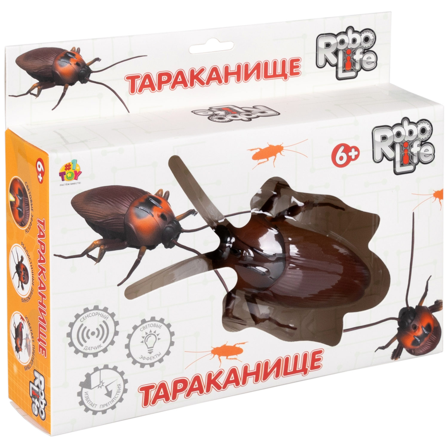 Интерактивная игрушка на батарейках 1TOY Robolife таракан
