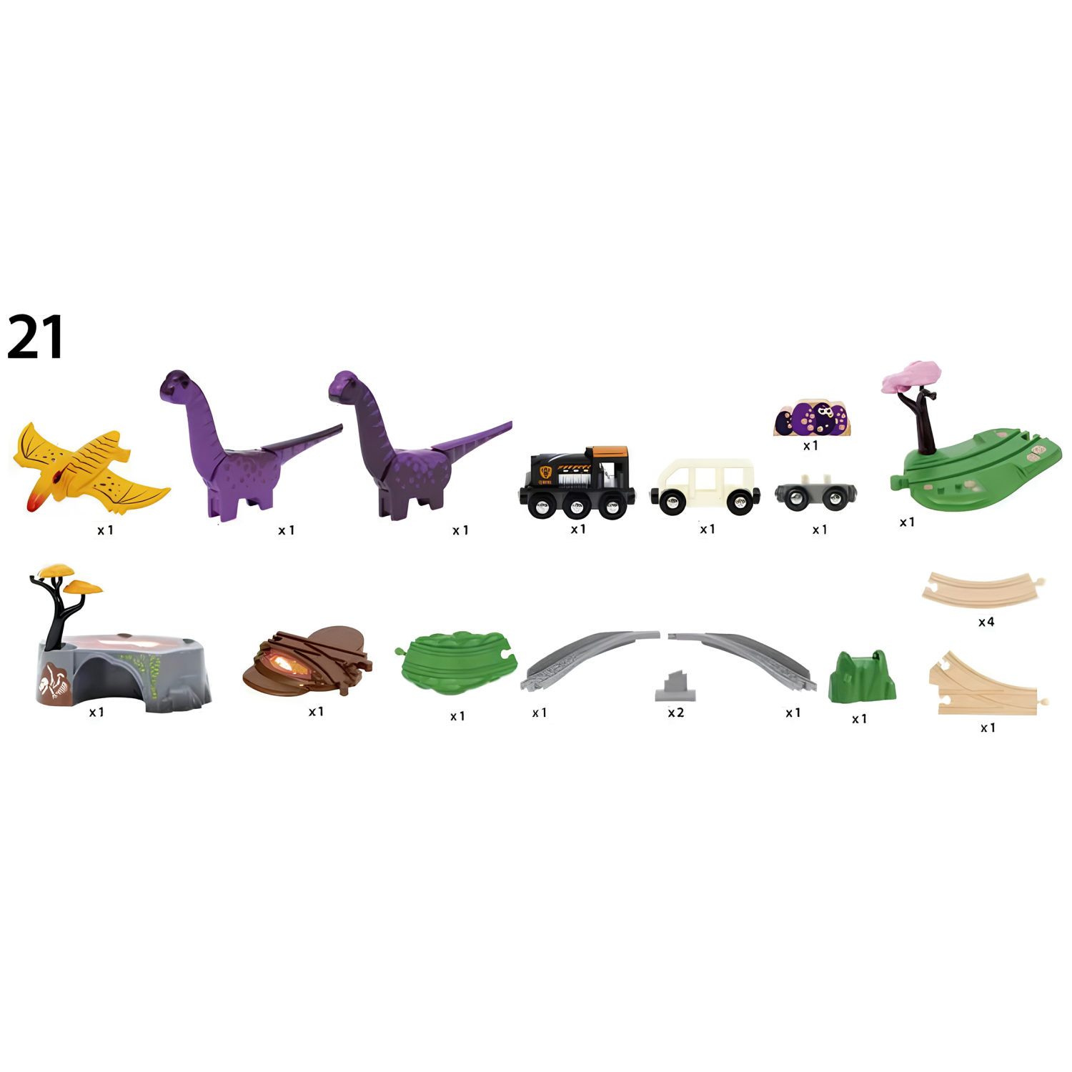 Деревянная железная дорога BRIO "Приключения с динозаврами", 21 элемент