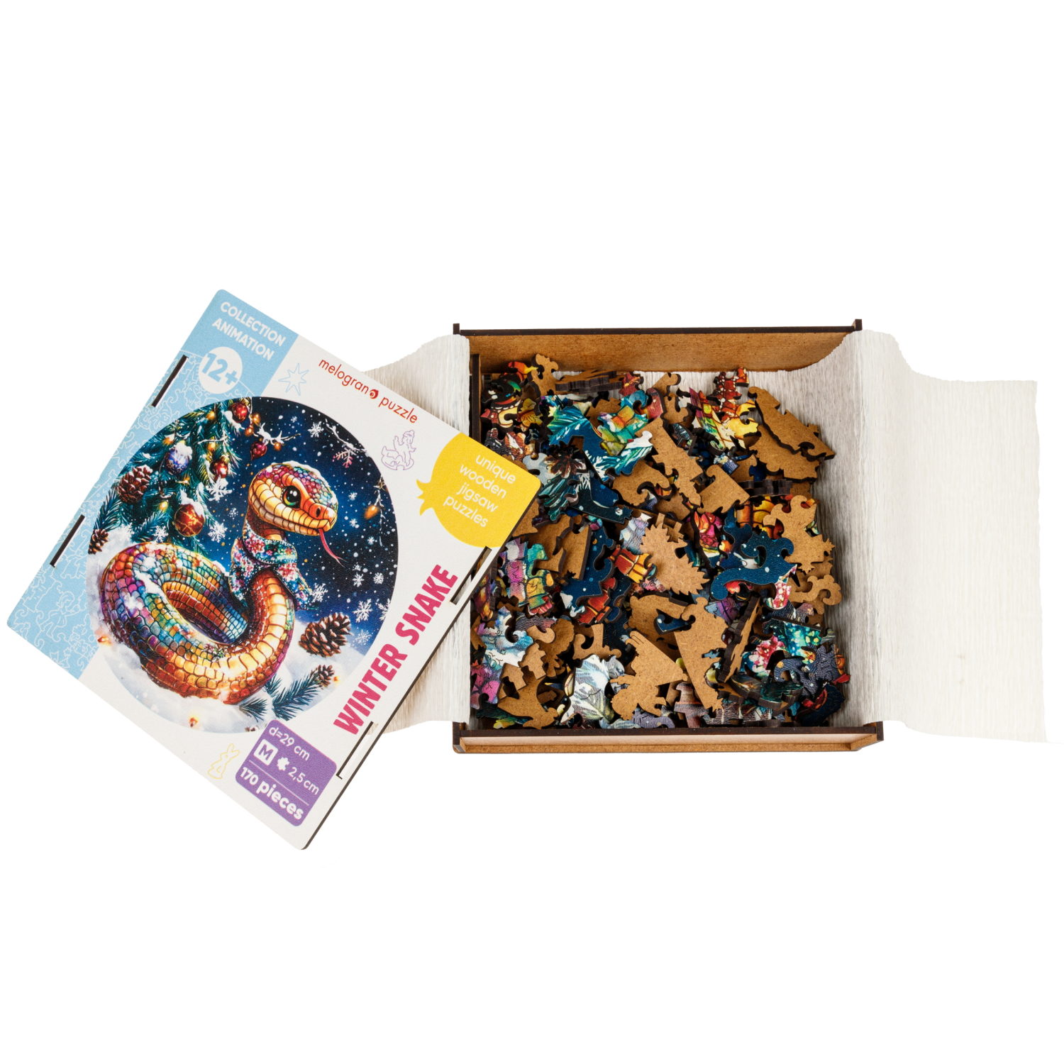Деревянные пазлы Collection Animation Зимняя змея, 170 деталей
