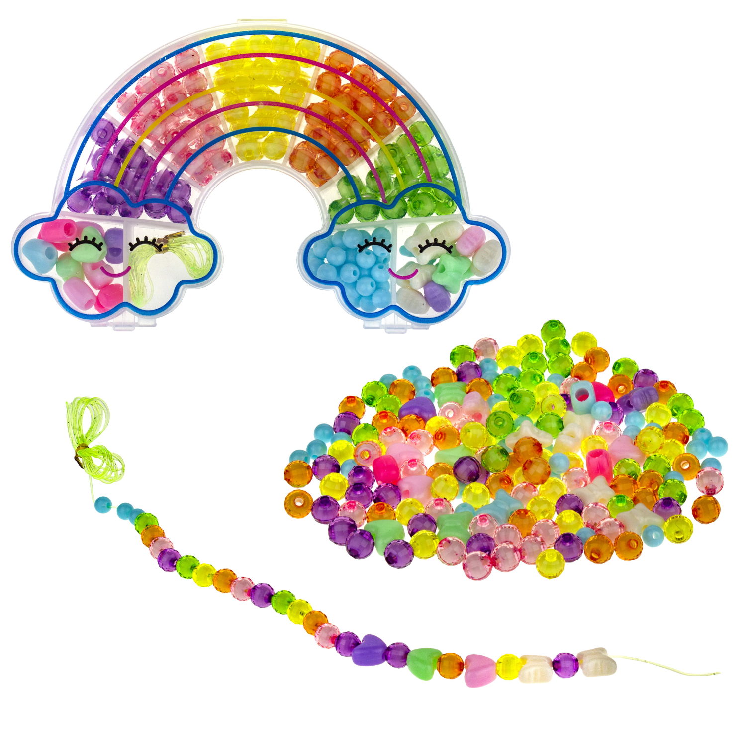 1TOY набор бусин "Bijou DIY" Радуга, 160 бусин