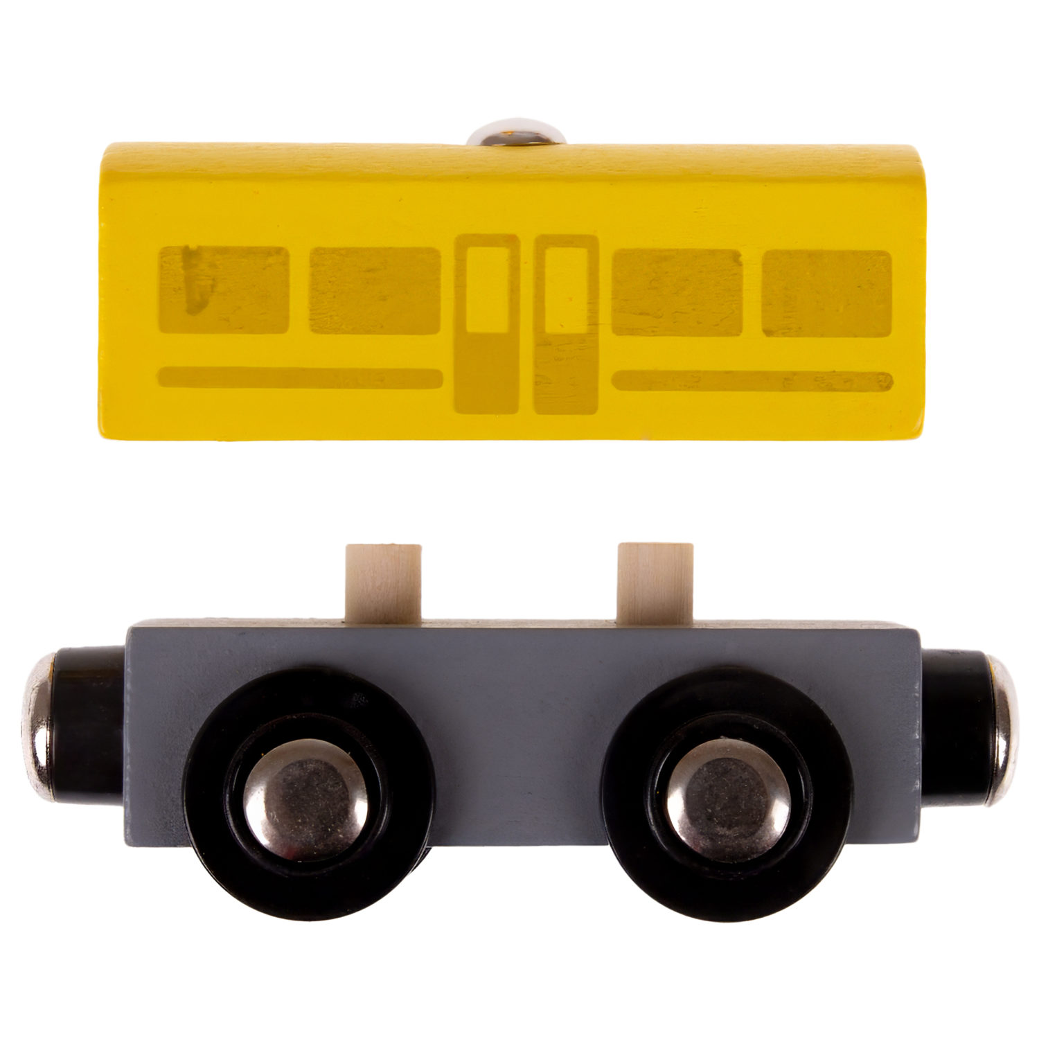 1TOY Goodok наб. аксессуаров для ж/д «Грузовой пункт»:дерев.вращ.подъемный кран с магнитом,дерев.поездом с 3вагонами и 5 грузами на магнитах,кор.