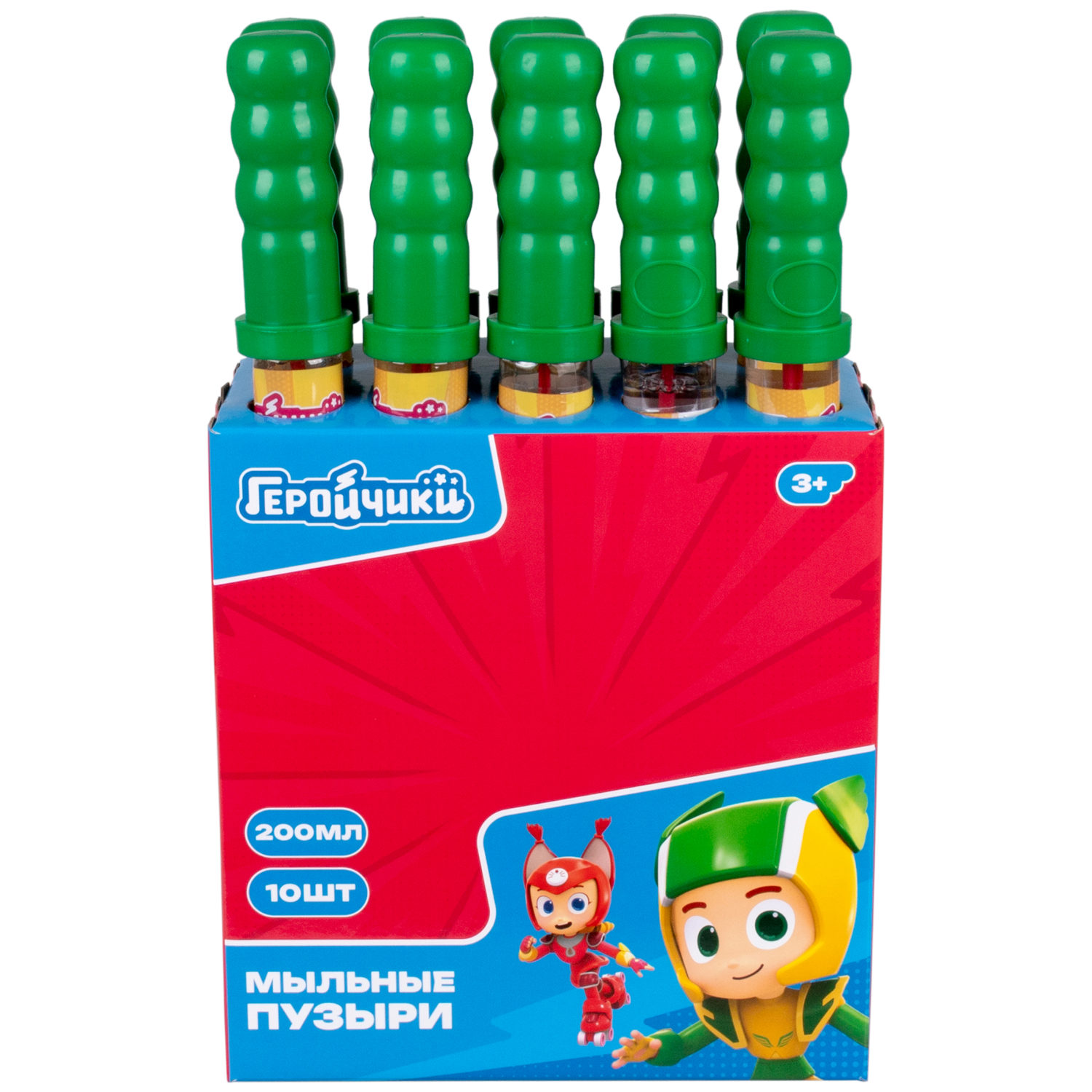 Геройчики, мыл. пуз. колба в термоплёнке 200 мл., 10 шт в д/б (23,5*10,5*38)