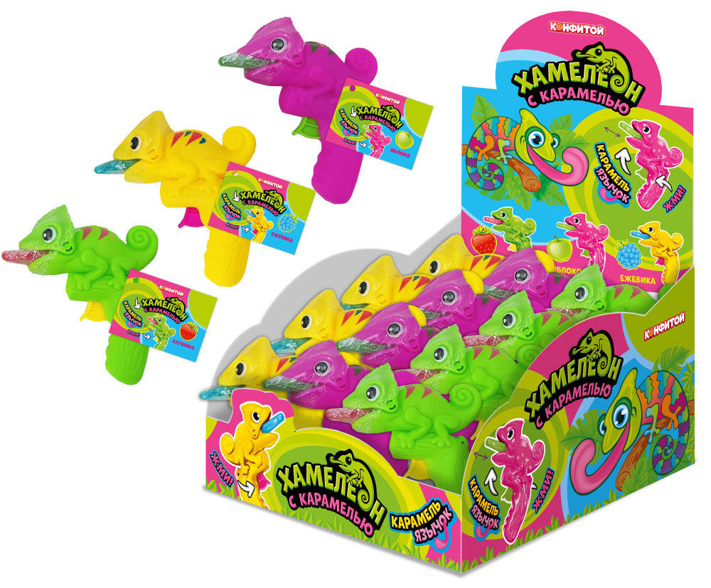 ХАМЕЛЕОН с карамелью, блок 12 шт. (10г х 12 х 6)