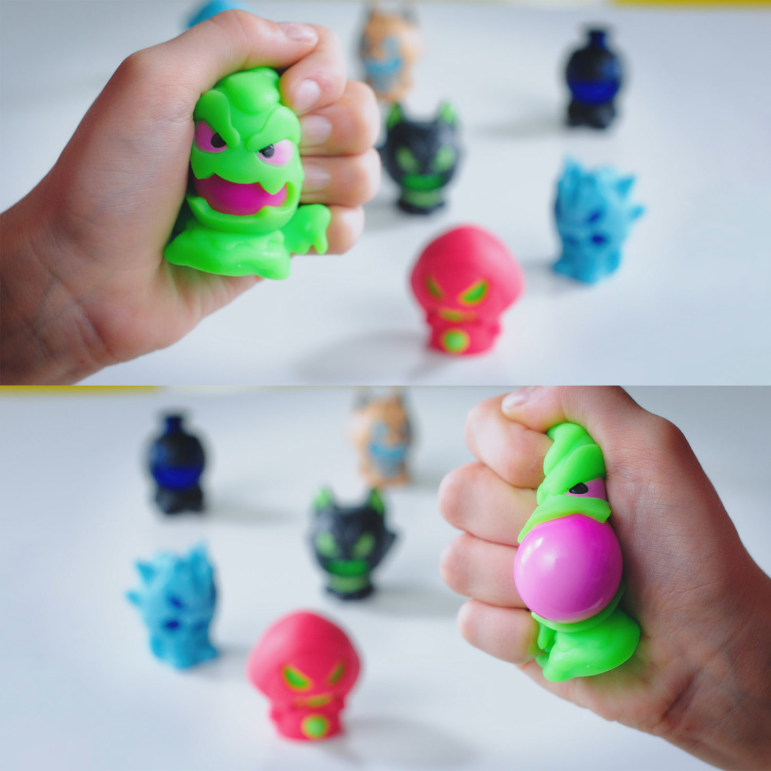 Игрушка-сюрприз 1TOY MONSTER BALL Крутой замес, антистресс, тянущиеся фигурки с шаром внутри, сквиши, 1 шт.