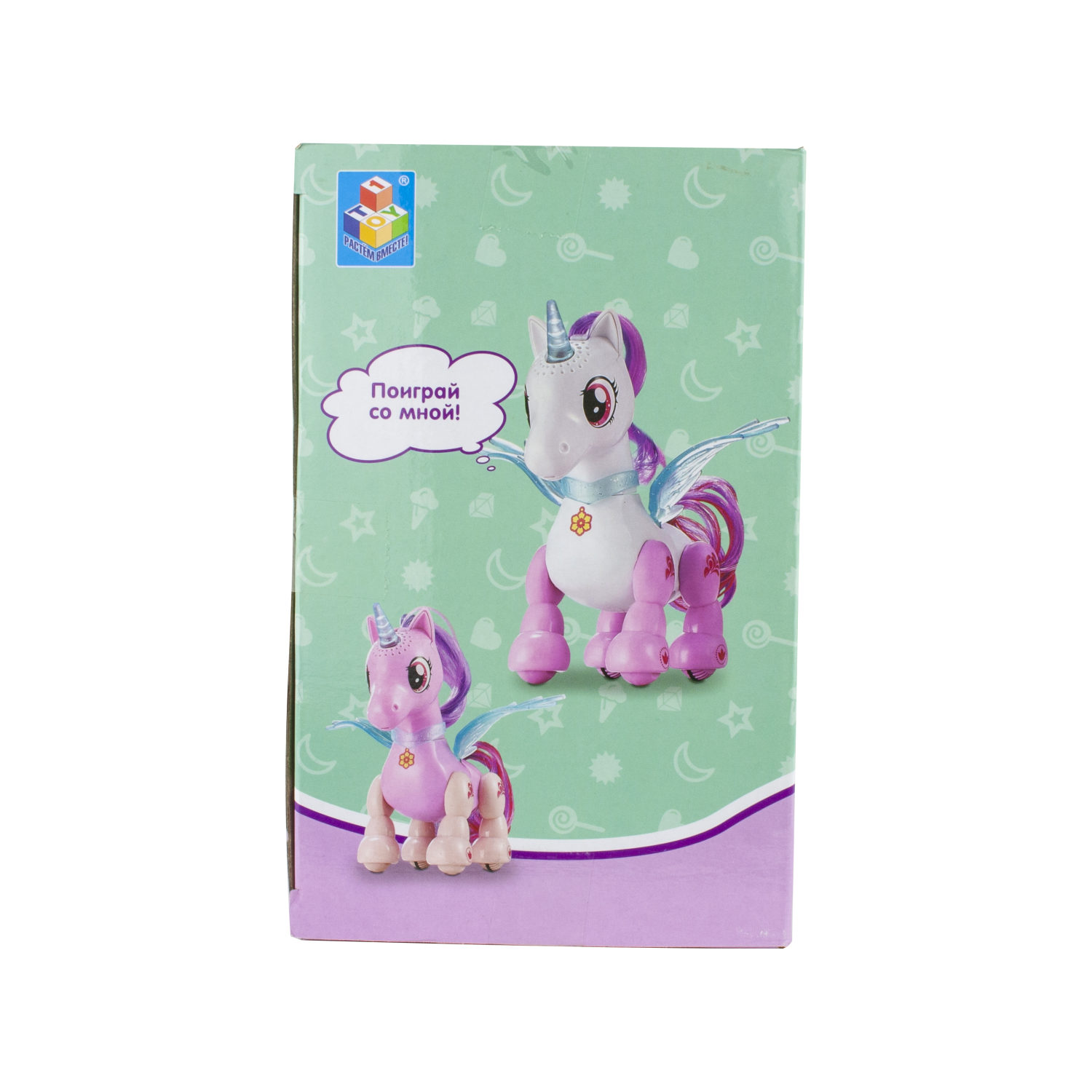 Интерактивная игрушка 1TOY Робо-единорог розовый с световыми, звуковыми и эффектами движения