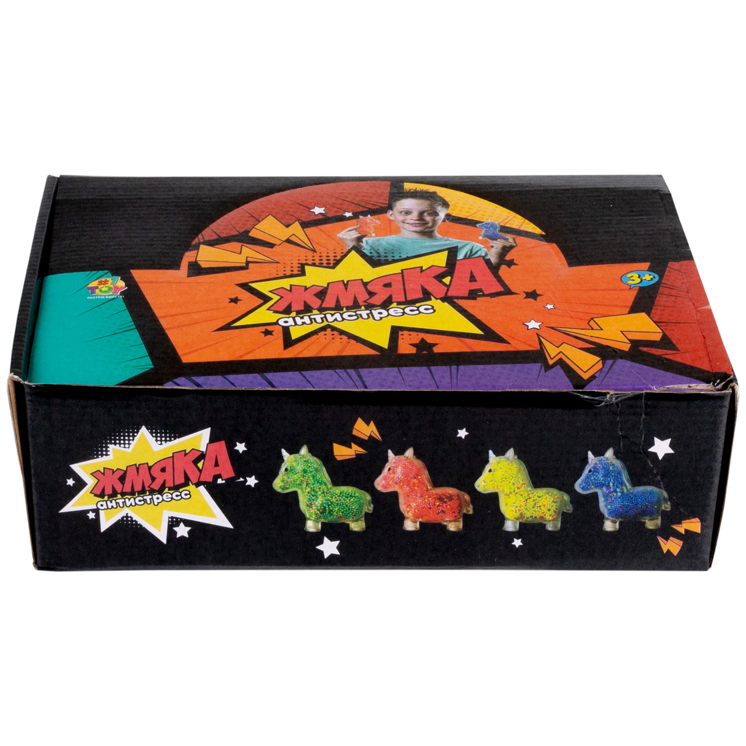 1toy Жмяка единорог с пенопластовыми шариками, 11х8 см, 4 вида в ассортименте