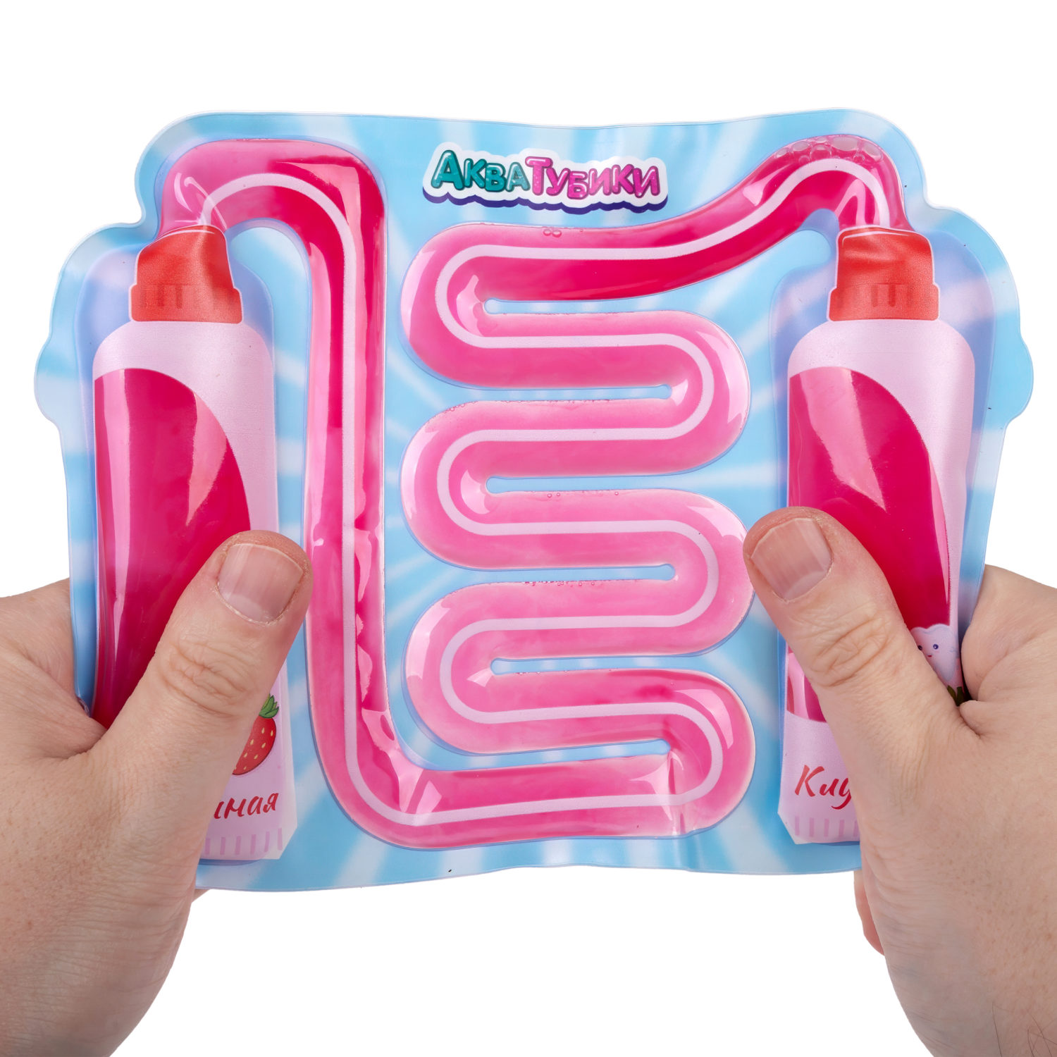 Акватубики 1TOY Зубная паста Клубничная, антистресс переливайка