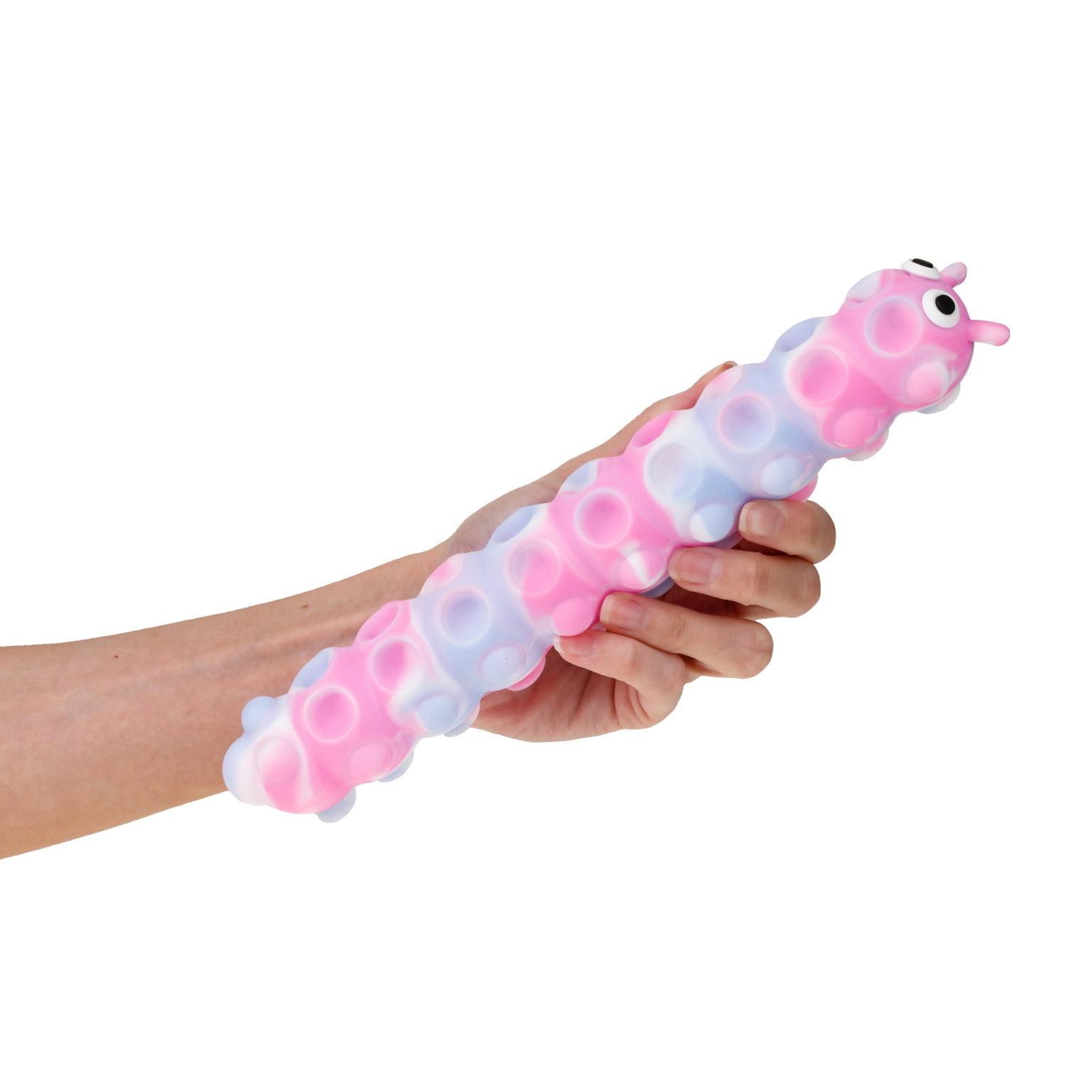 1toy Жмяка Hit Pop It "Гусеница" на присосках 26,5х4,8х3,8 см, 4 вида, 12 шт. в д/б