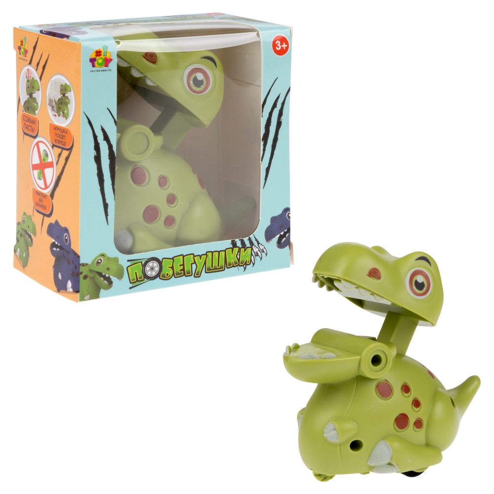 Инерционная игрушка 1TOY Побегушки Динозавр, цвет в ассортименте