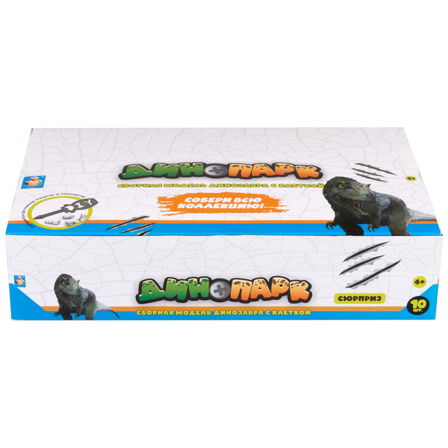 Конструктор 1TOY Динопарк "Клетка с динозавром", с отверткой, винтовой