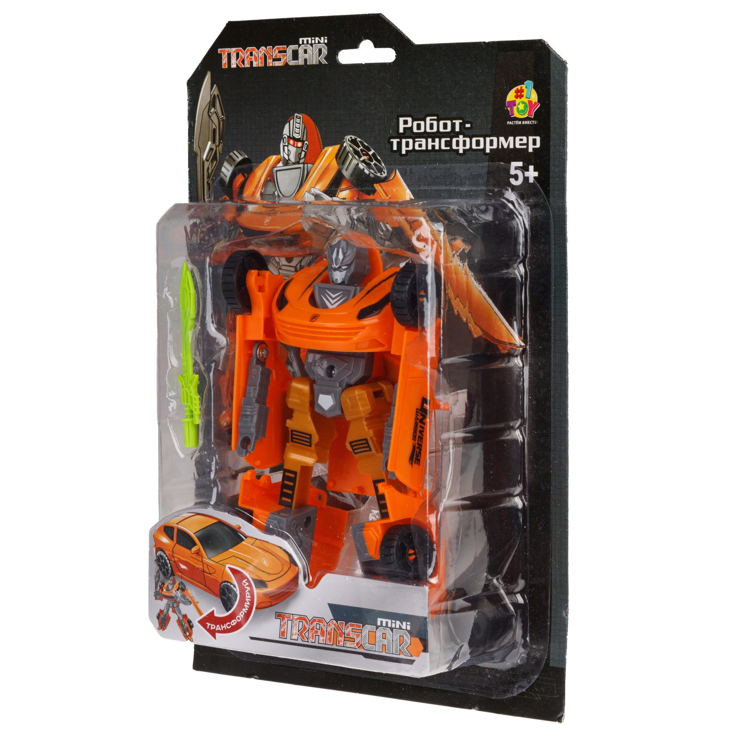 1toy Transcar mini робот-трансформер, 8 см, блистер, в асс. 6 видов
