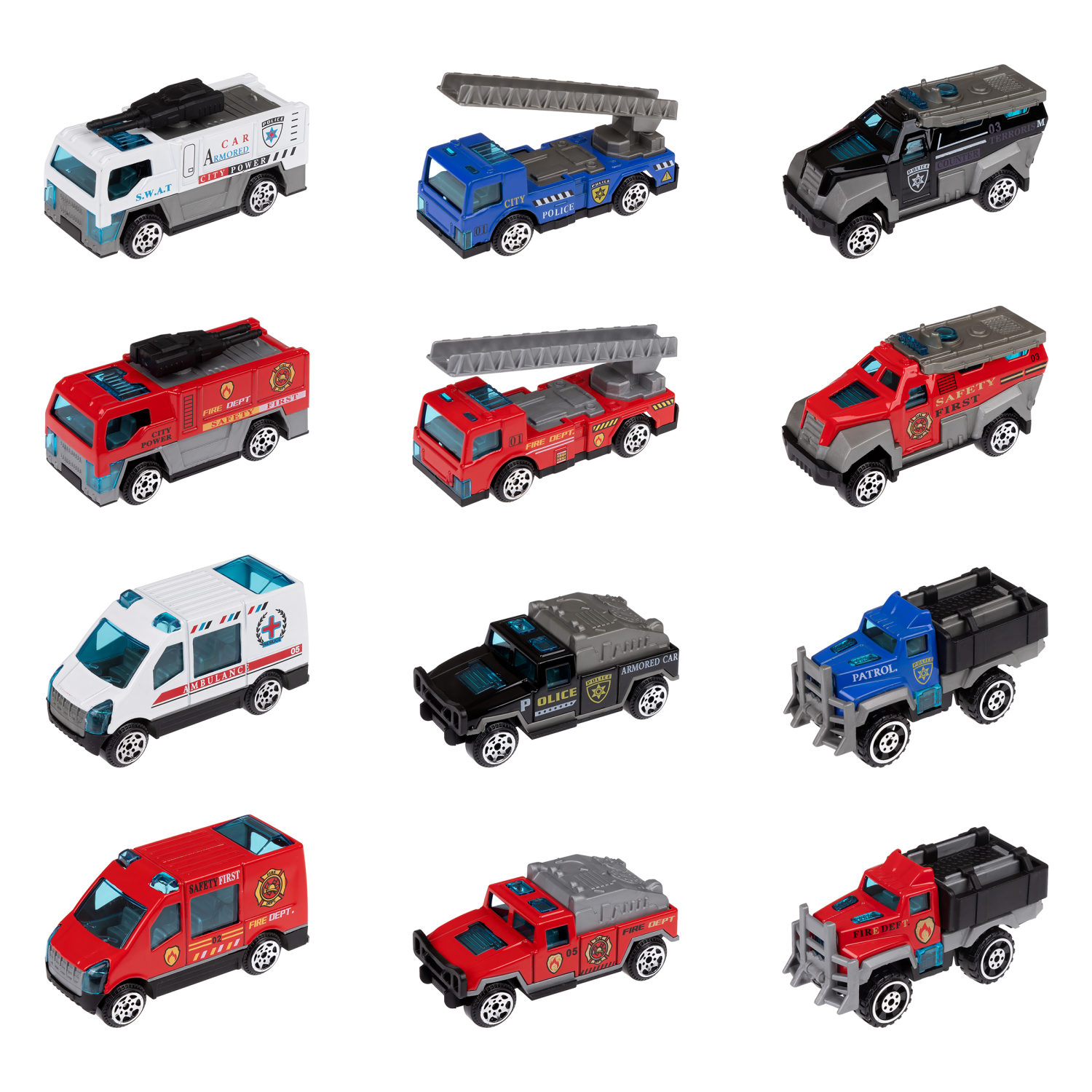 1toy Экстренные службы металлическая машинка 1:64 блистер, в асс. 12 шт.