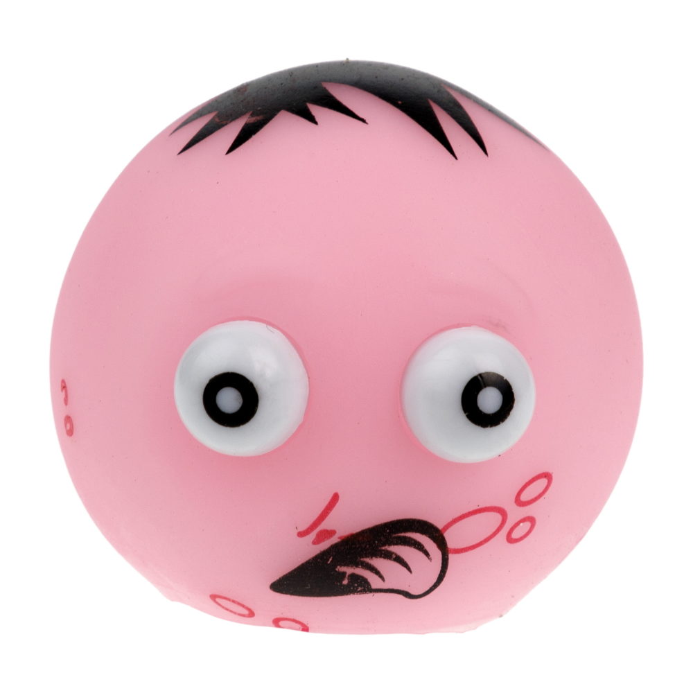1toy Пучеглаз-антистресс розовый "Зомби" 5,5х5x4,7 см