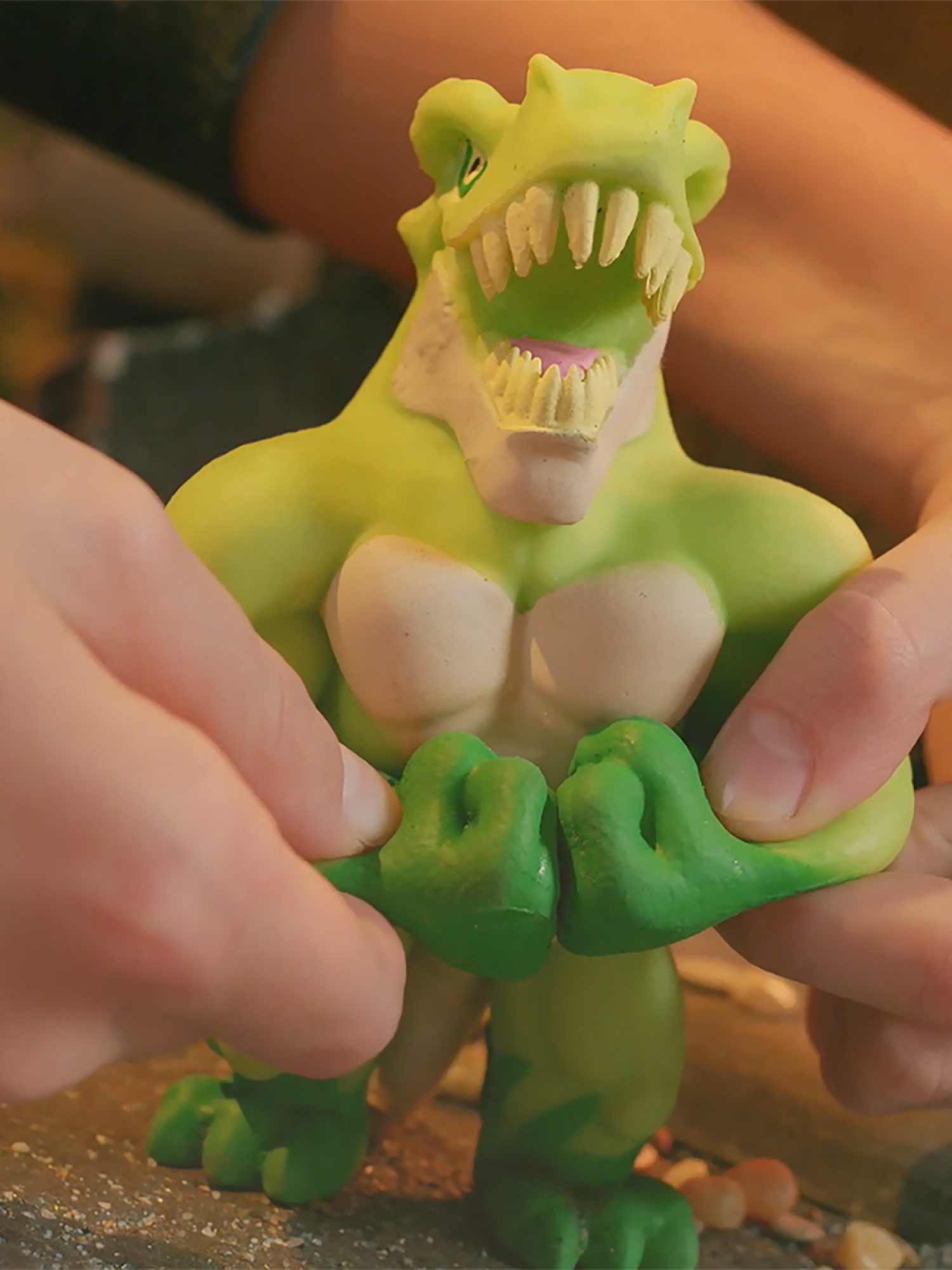 Тянущиеся фигурки 1TOY Monster Flex Dino, Тирекс, монстр тянучка, 14 см