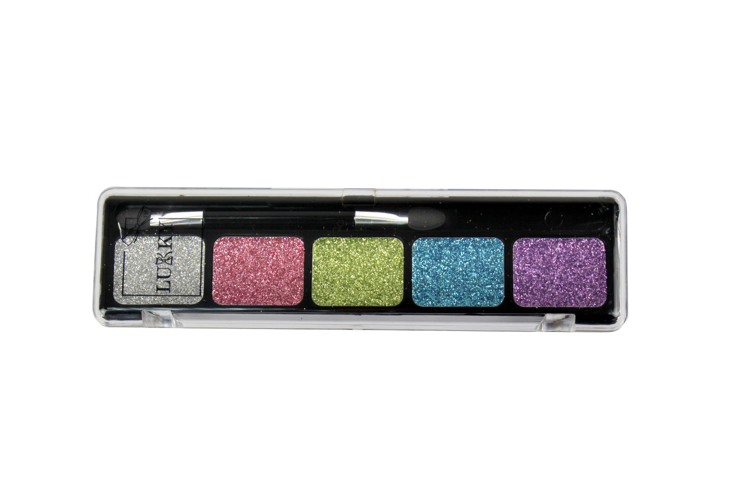 Гель-тени для век LUKKY с блёстками яркие цвета: фиолетовый, бирюзовый, золотистый, бордовый, серебристый