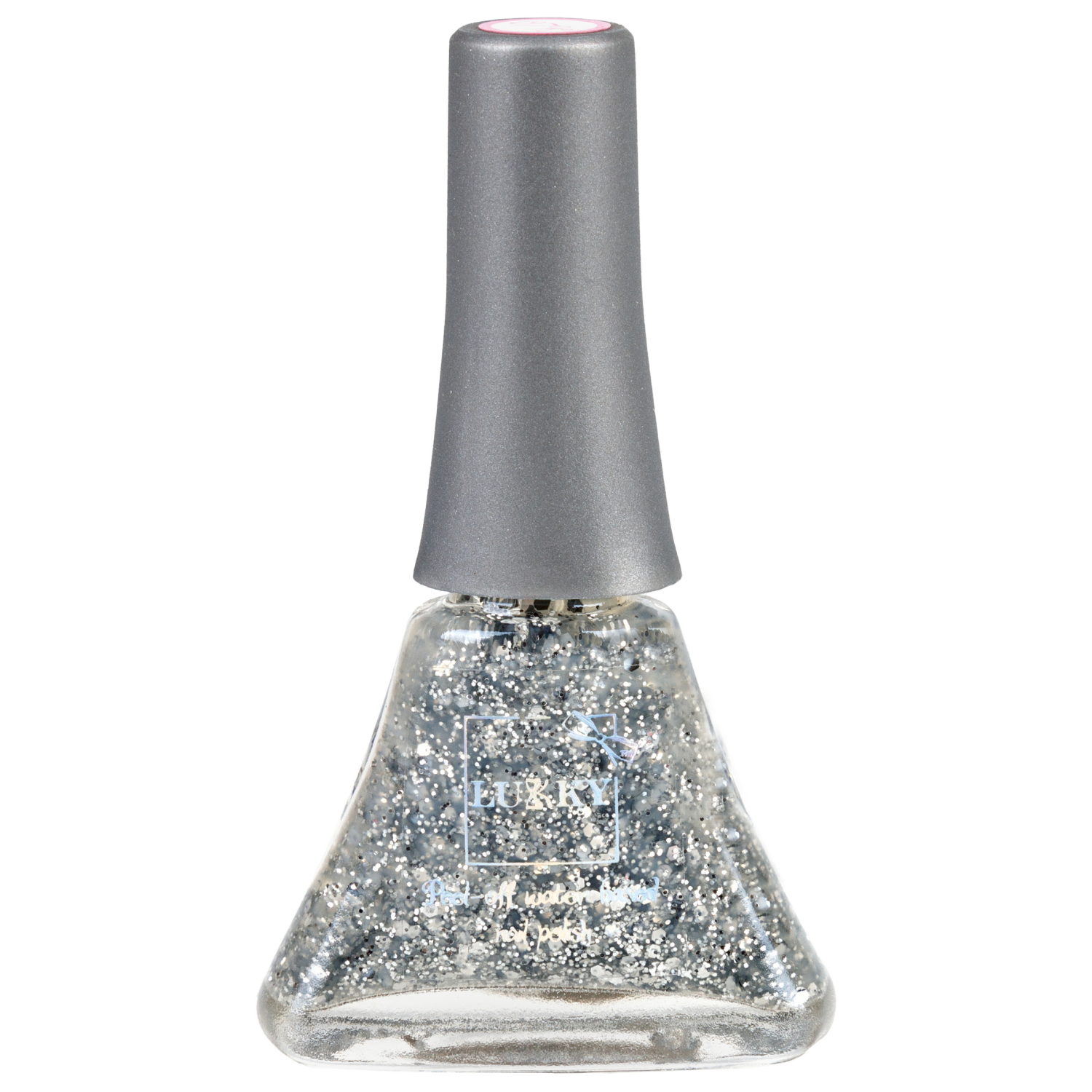 Детский лак для ногтей на водной основе с блестками Lukky, Конфетти, безопасный, цвет 07К, серебряный, блистер, 5,5 мл