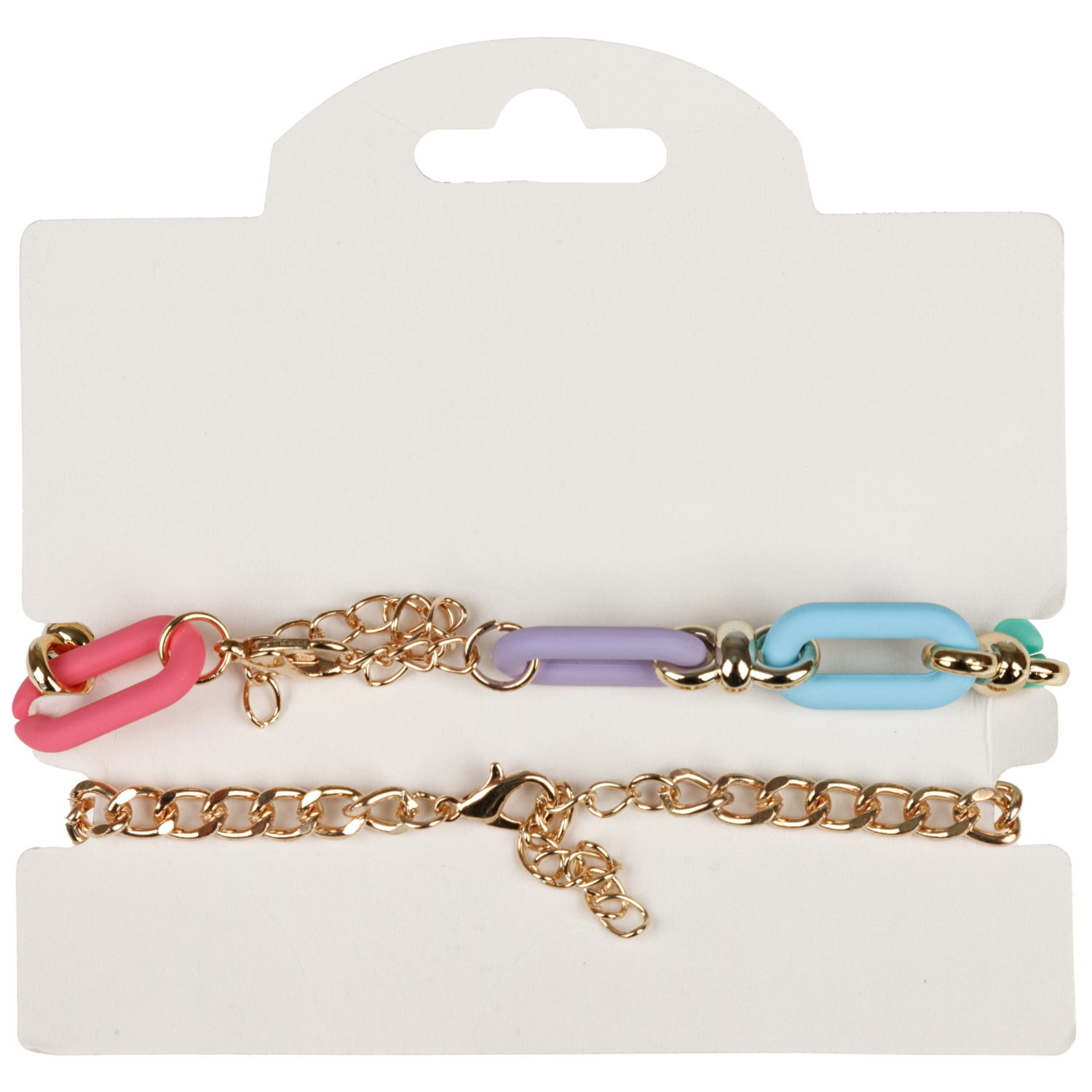 Набор из 2 браслетов-цепочек Lukky Fashion с цветным матовым пластиком