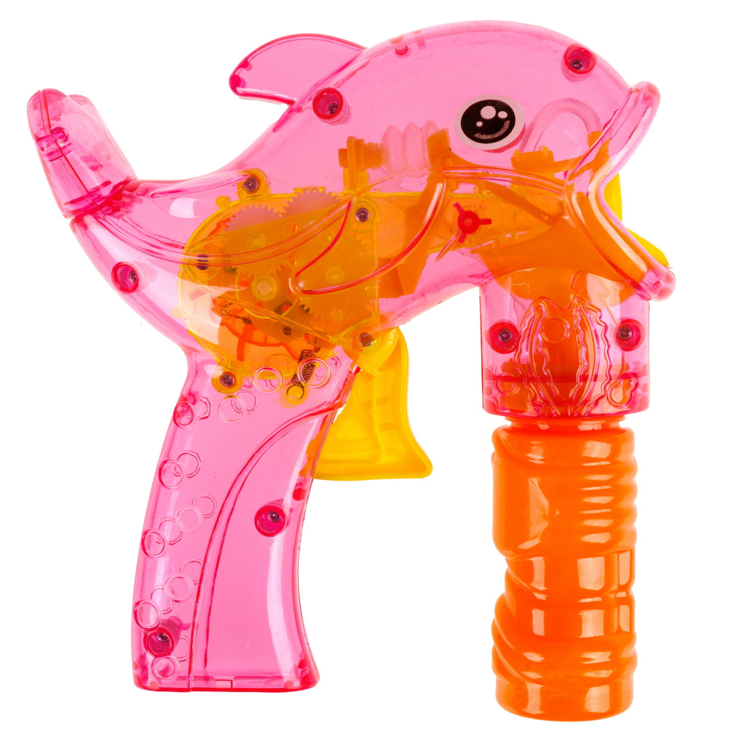 Пистолет для пускания мыльных пузырей 1TOY Мы-шарики! в виде дельфина, со световыми эффектами, 2*50 мл