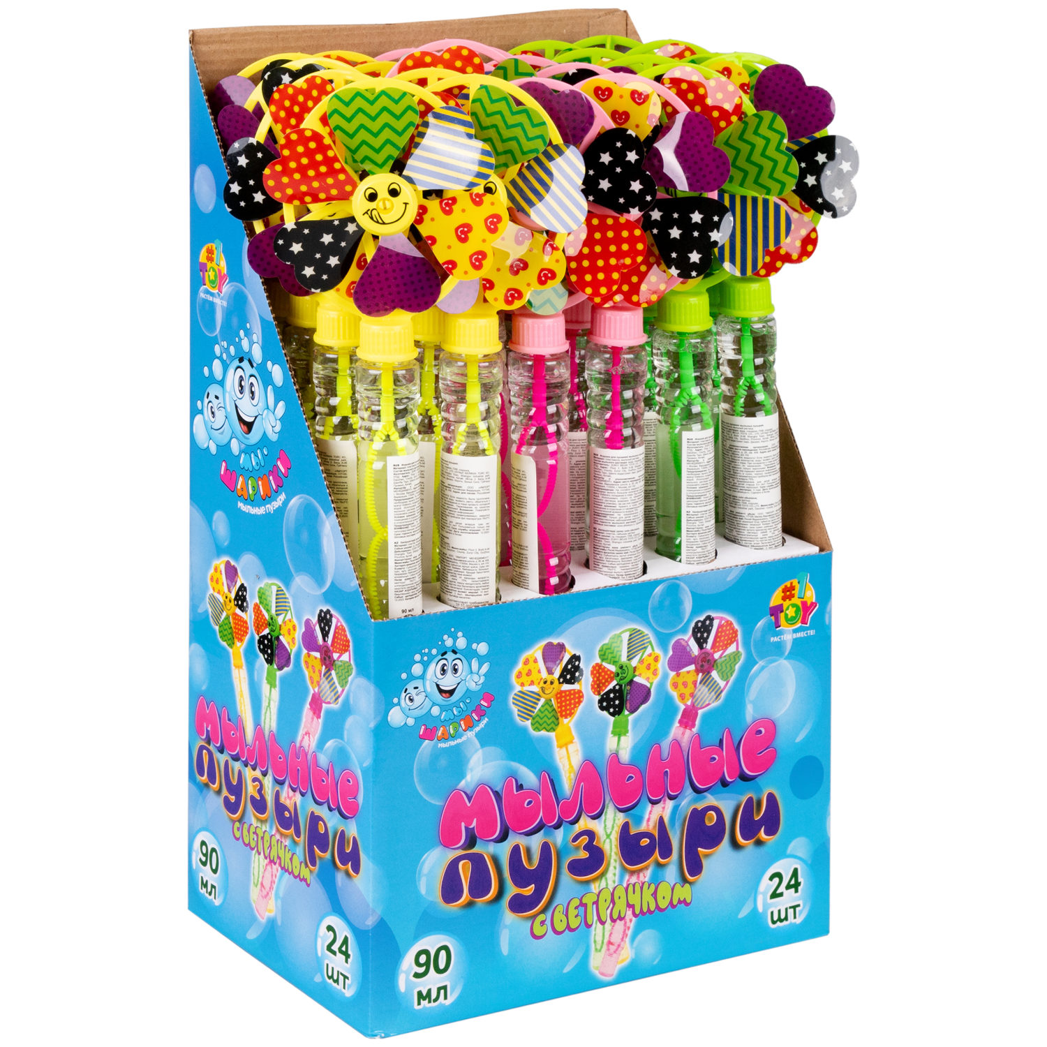 Мыльные пузыри Мы-шарики! 1TOY с ветрячком, 90 мл