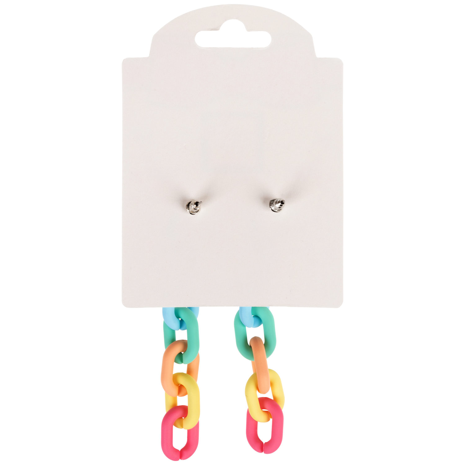 Серьги Lukky Fashion "Звенья" из цветного матового пластика