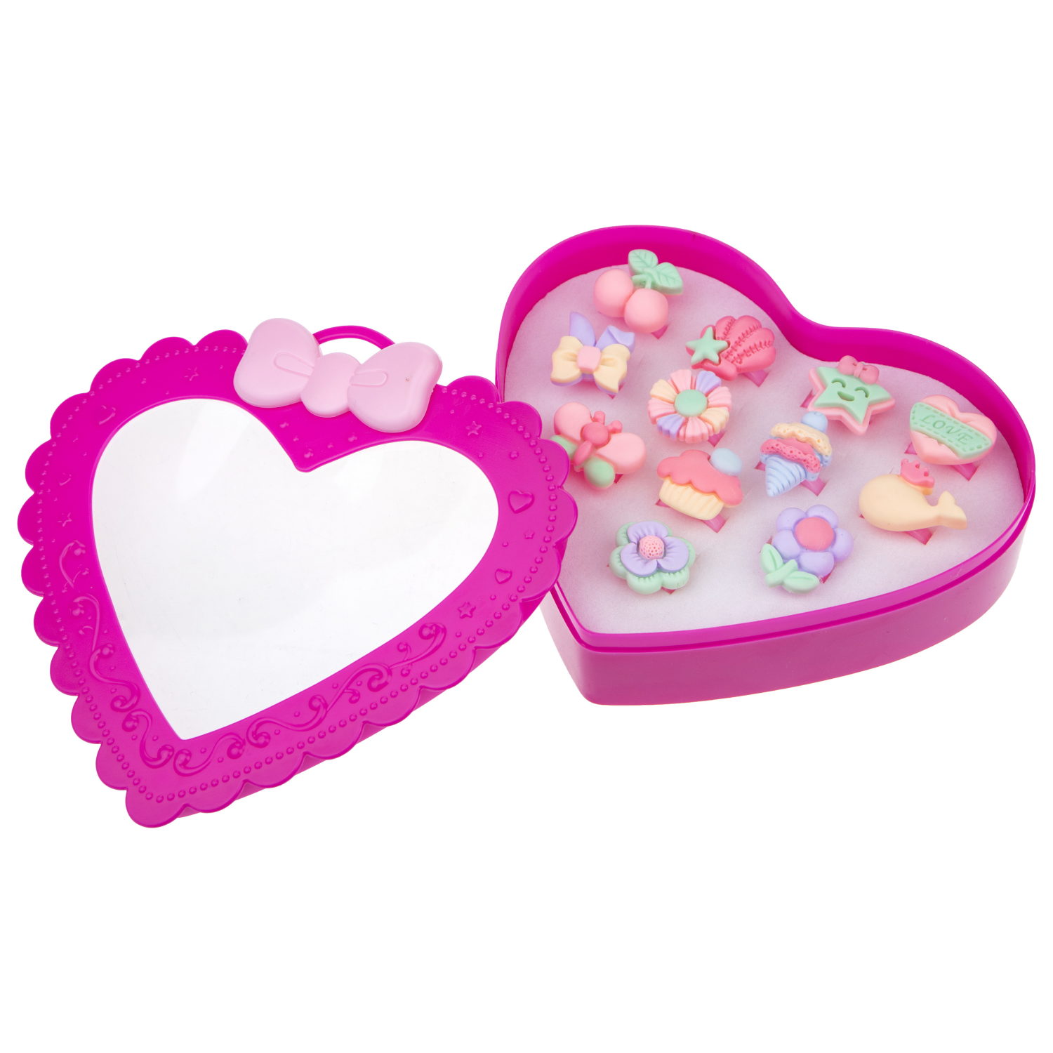 Набор колец для девочки 1TOY Sweet heart Bijou, регулируемых, 12 колец 